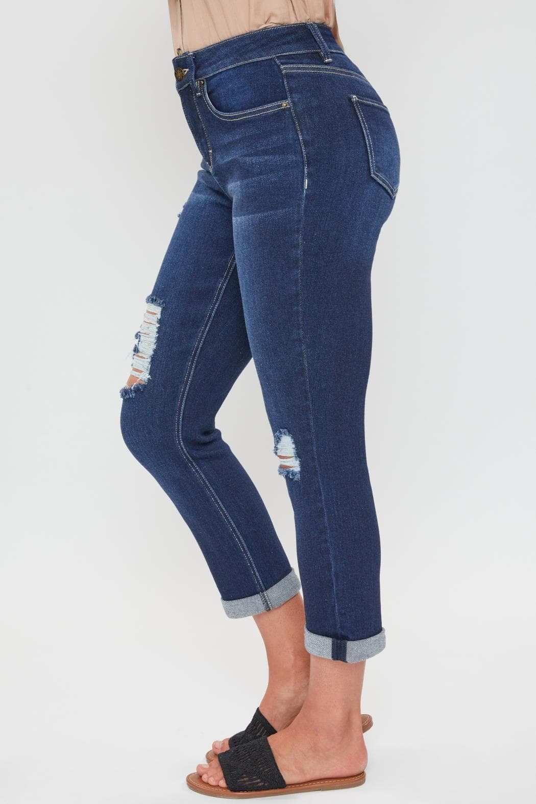 Women's Petite High Rise Vintage Slim Straight Cuff Jean