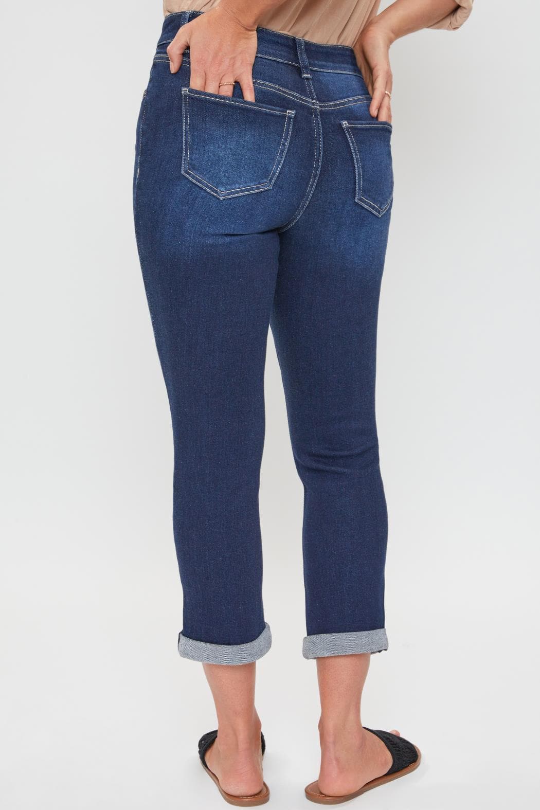 Women's Petite High Rise Vintage Slim Straight Cuff Jean