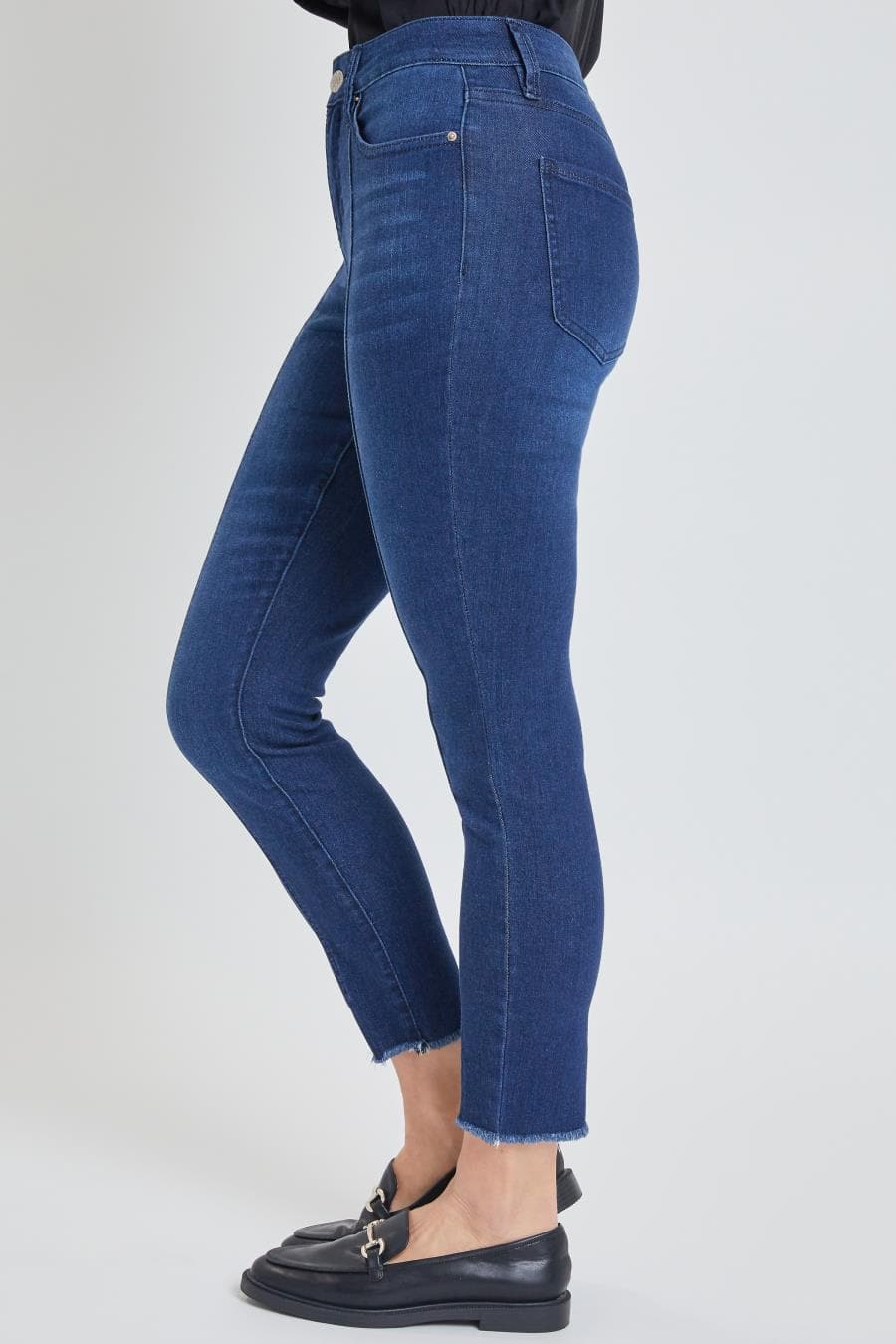 Women's High Rise Skinny Jean With Front Seam And Slit Detail