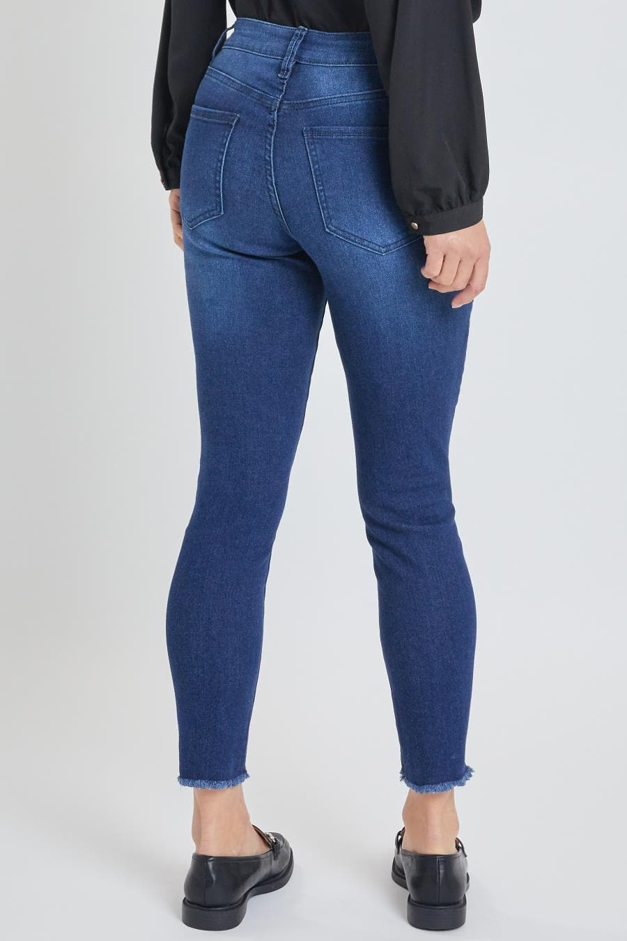 Women's High Rise Skinny Jean With Front Seam And Slit Detail