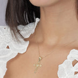 Softly Curved Cross Necklace Pendant