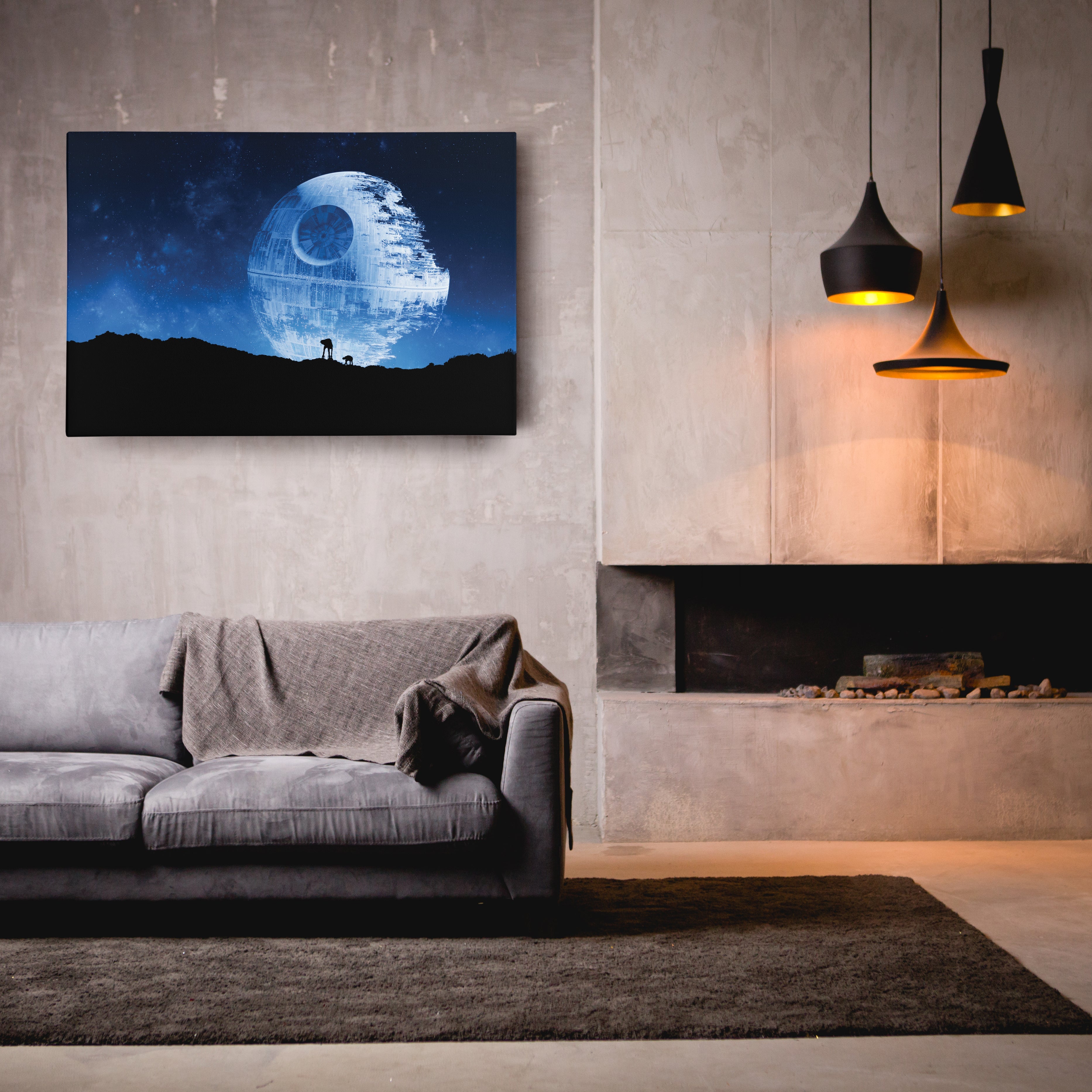 Death Star Poster Star Wars™ Movie Canvas Wall Art Decor - Galactic Wall Art