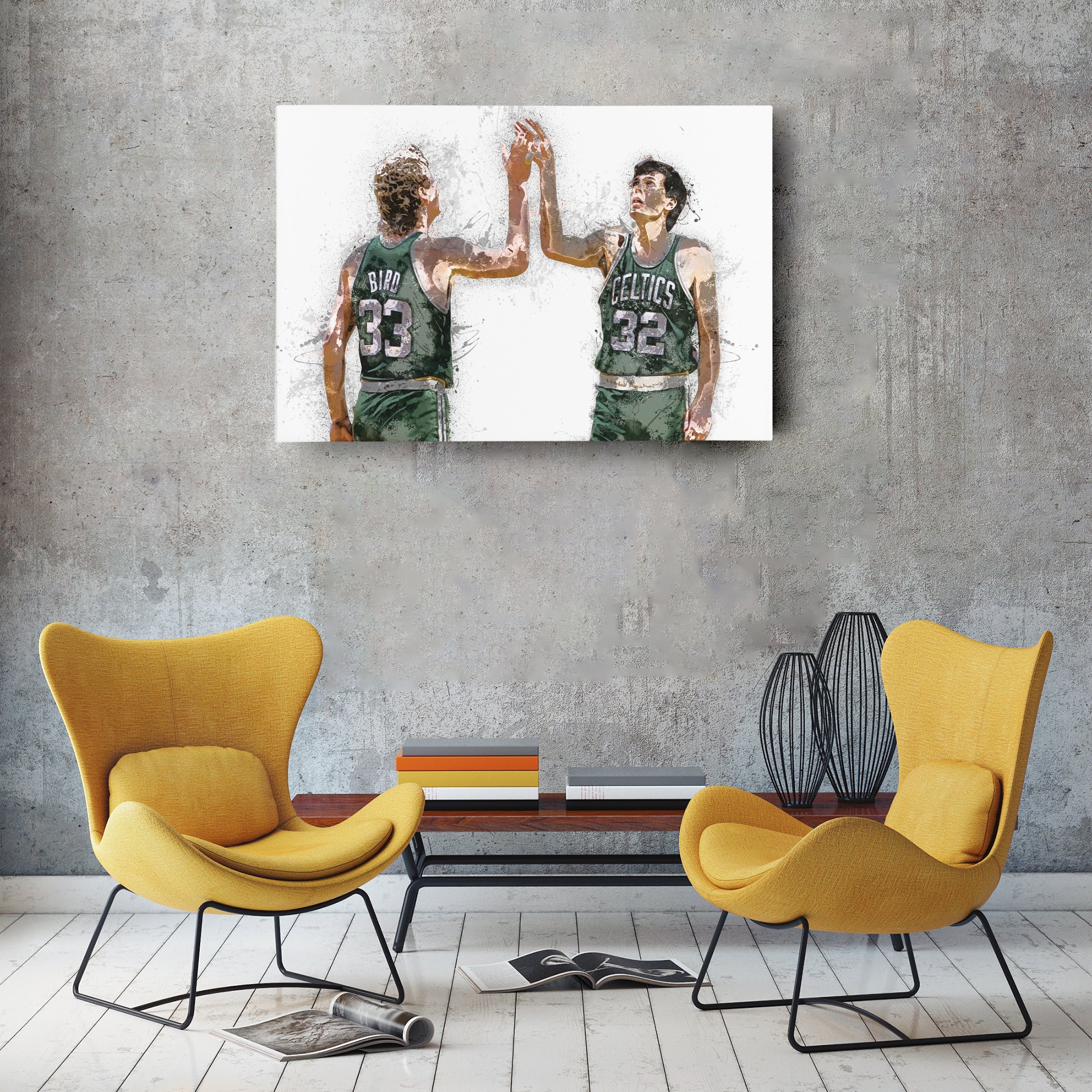 Larry Bird & Kevin McHale Canvas Art Boston Celtics Wall Decor