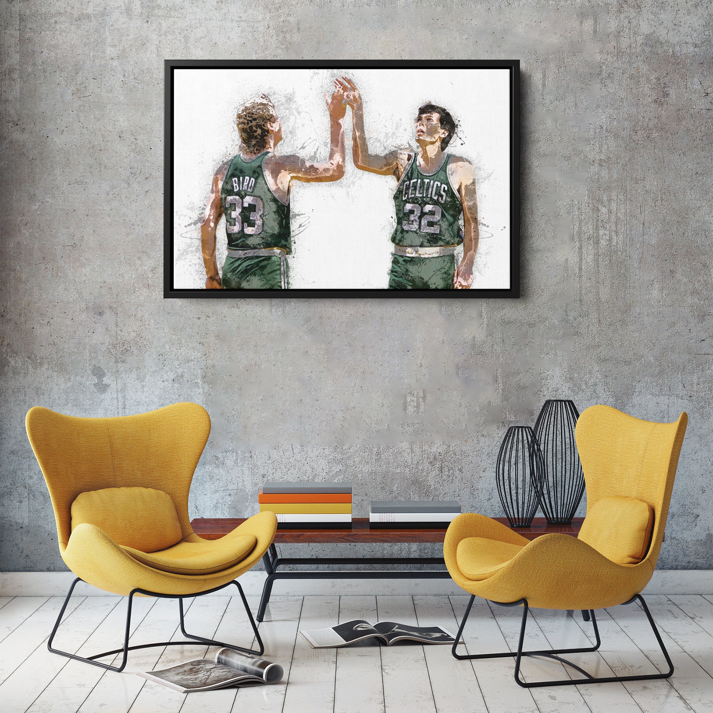 Larry Bird & Kevin McHale Canvas Art Boston Celtics Wall Decor