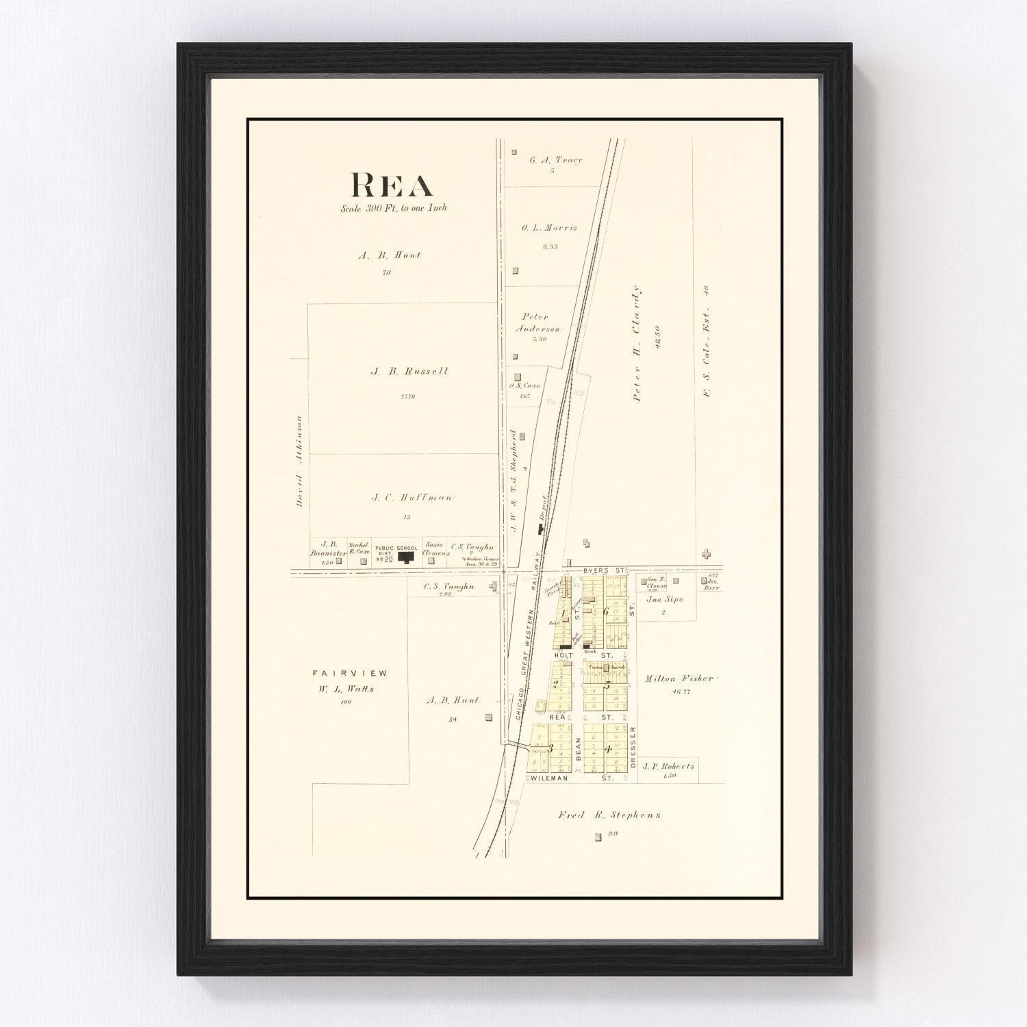 Vintage Map Of Rea, Missouri 1909