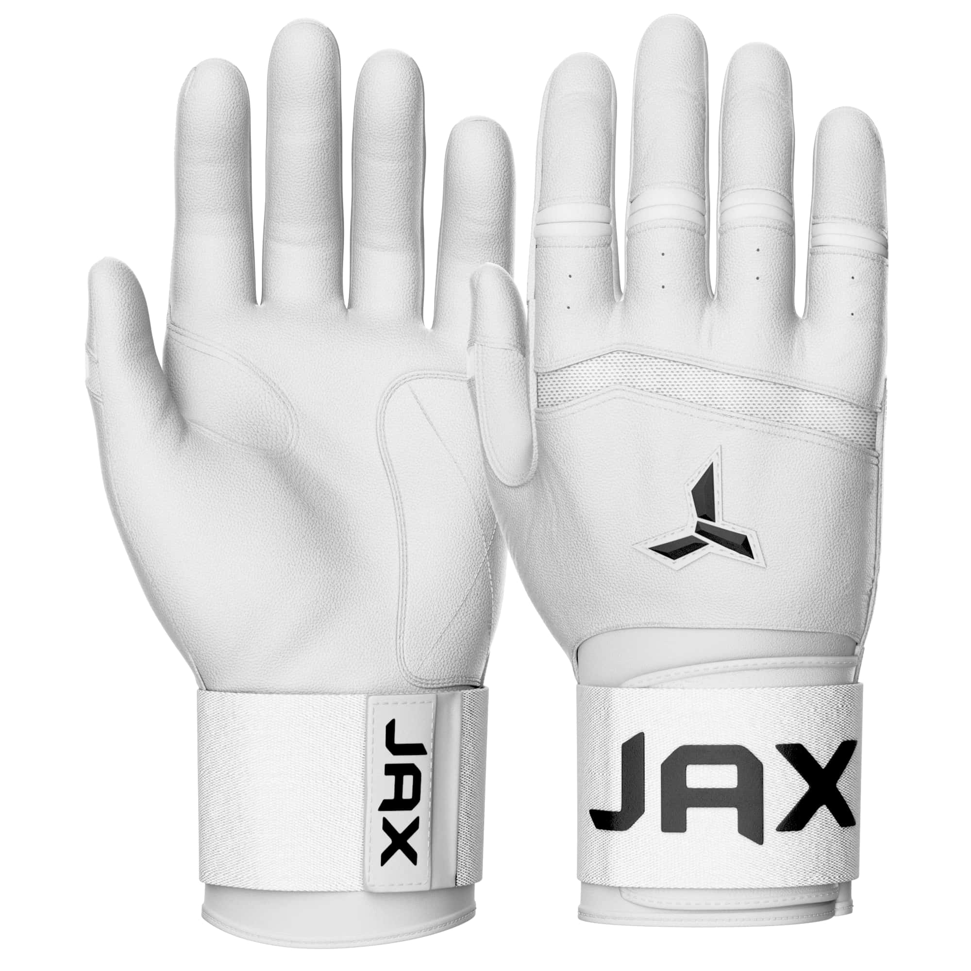 Platinum White Strap Cuff Batting Gloves
