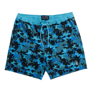 Psycho Bunny Rye All Over Print Men Swim Trunks Navy