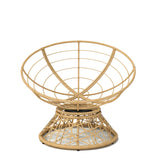 Papasan Wicker Chair with Fabric Cushion and 360 Degree Swivel