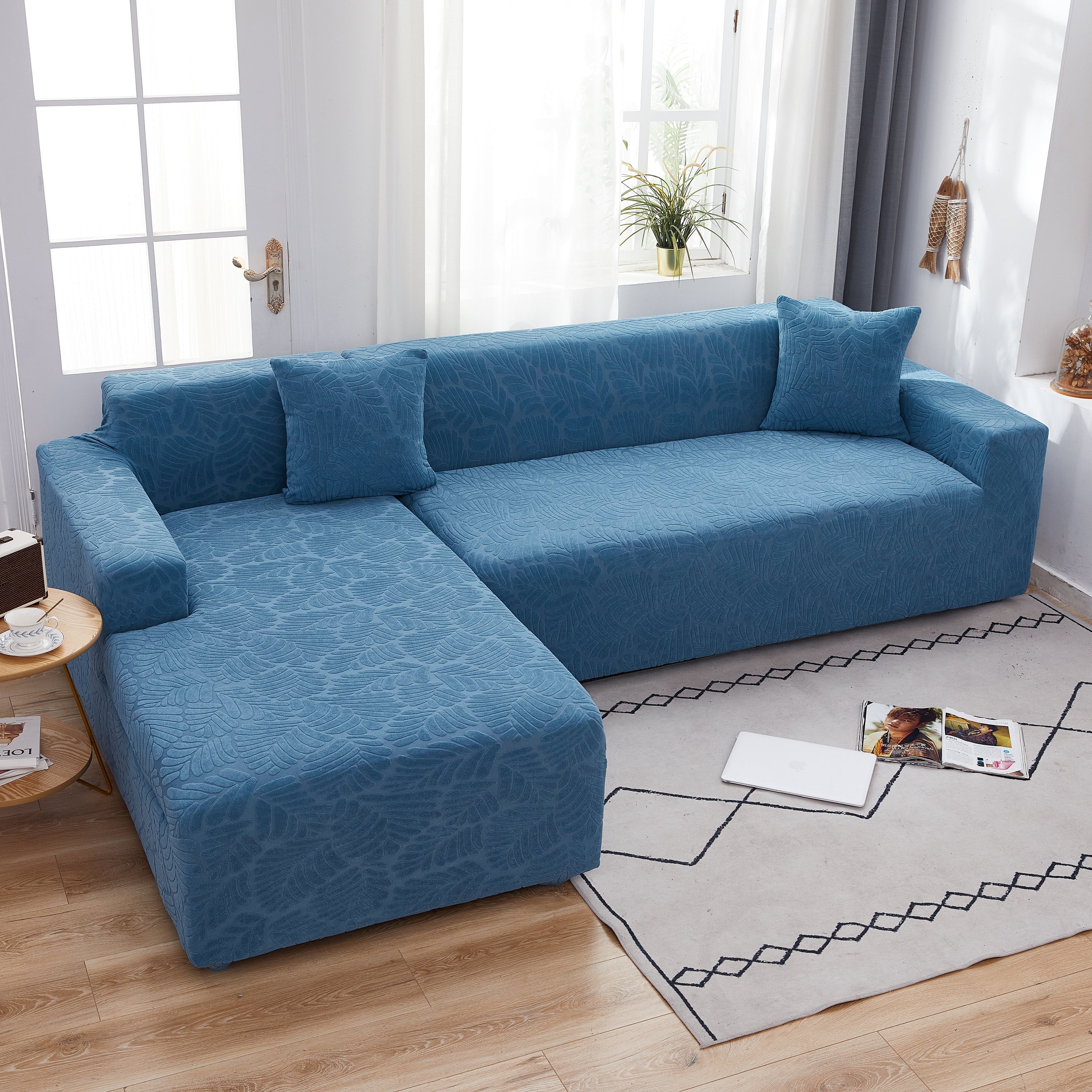 Stretch Couch Covers For 1/2/3/4/5 Seater L Shape Sofa Slipcovers With Elastic Bottom For Kids