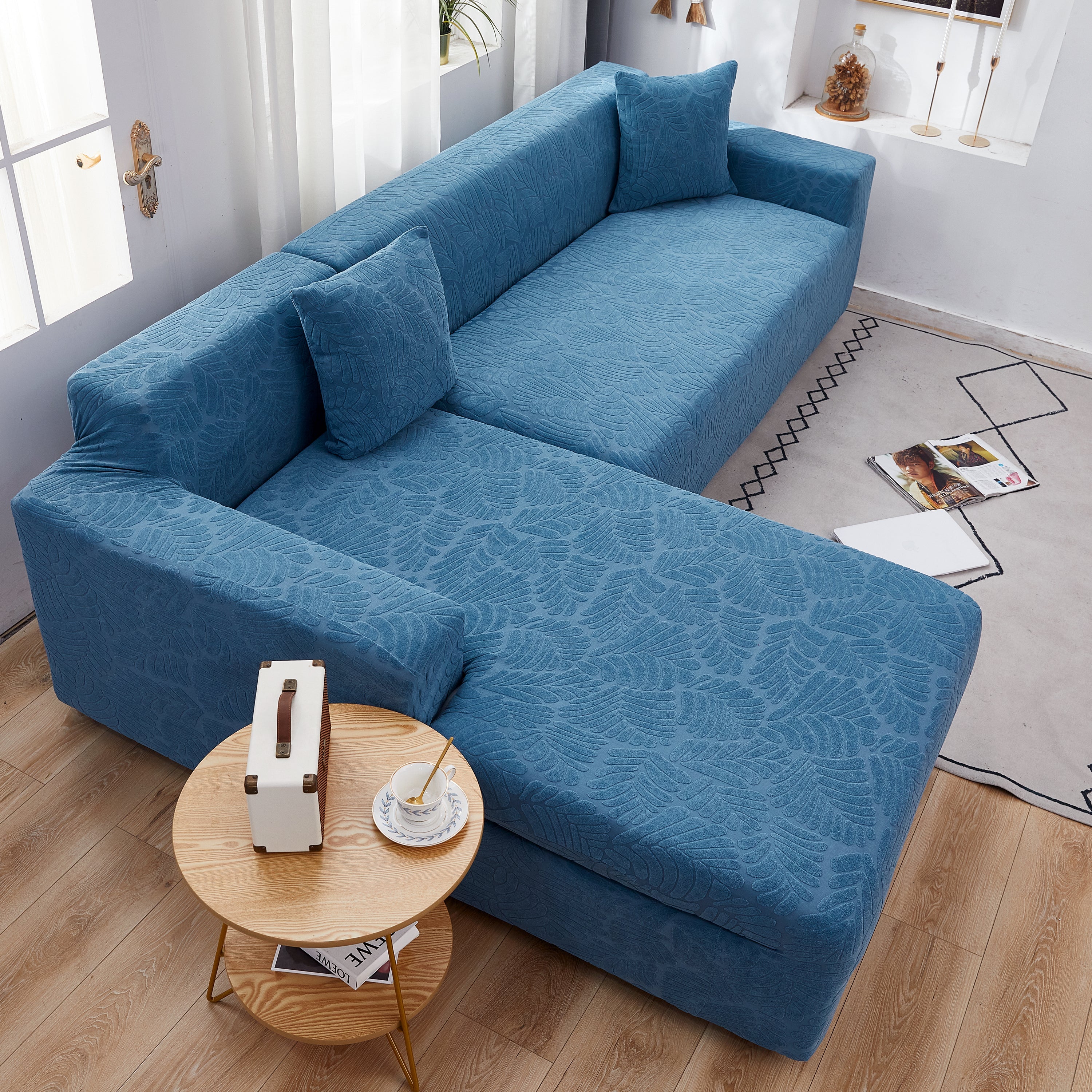 Stretch Couch Covers For 1/2/3/4/5 Seater L Shape Sofa Slipcovers With Elastic Bottom For Kids
