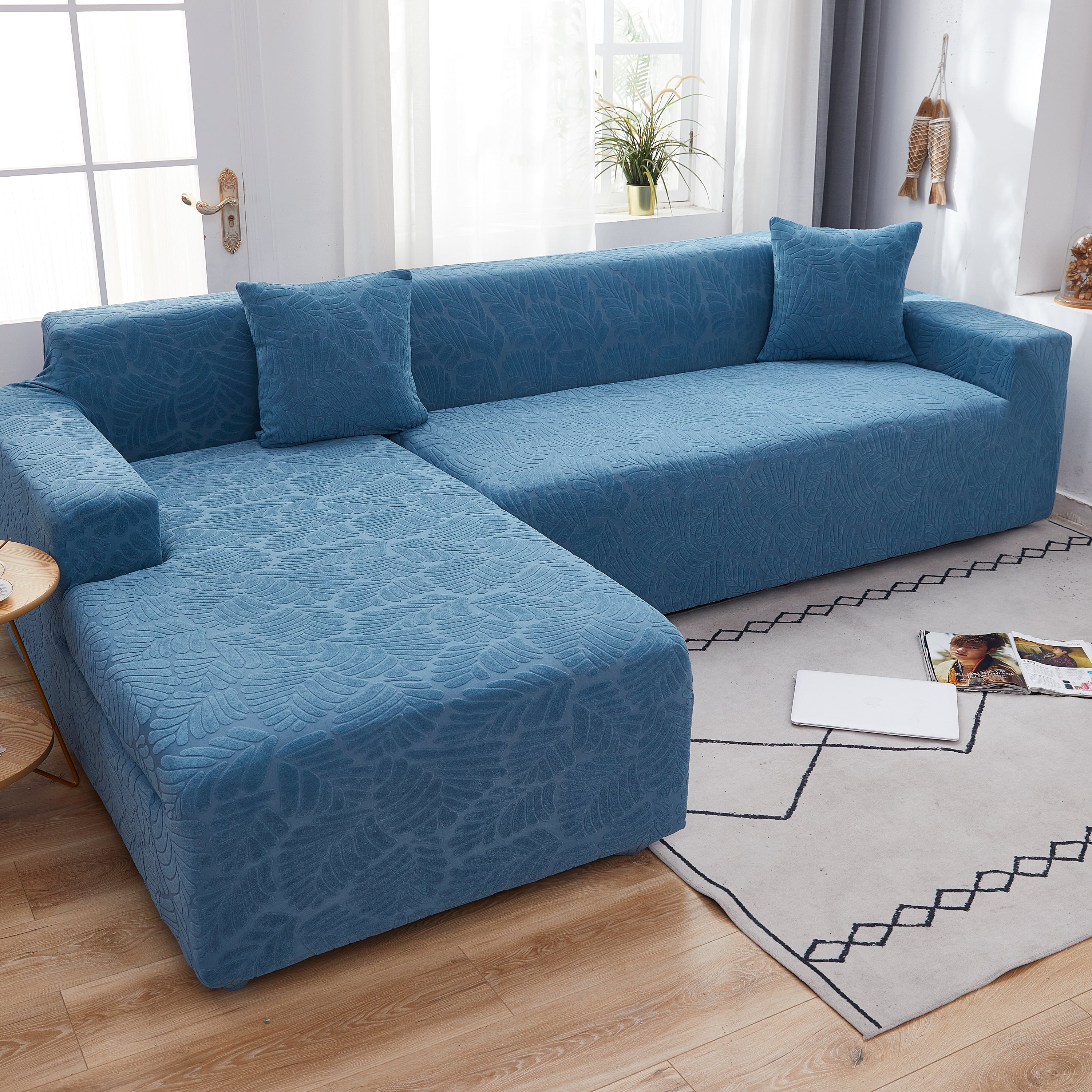 Stretch Couch Covers For 1/2/3/4/5 Seater L Shape Sofa Slipcovers With Elastic Bottom For Kids