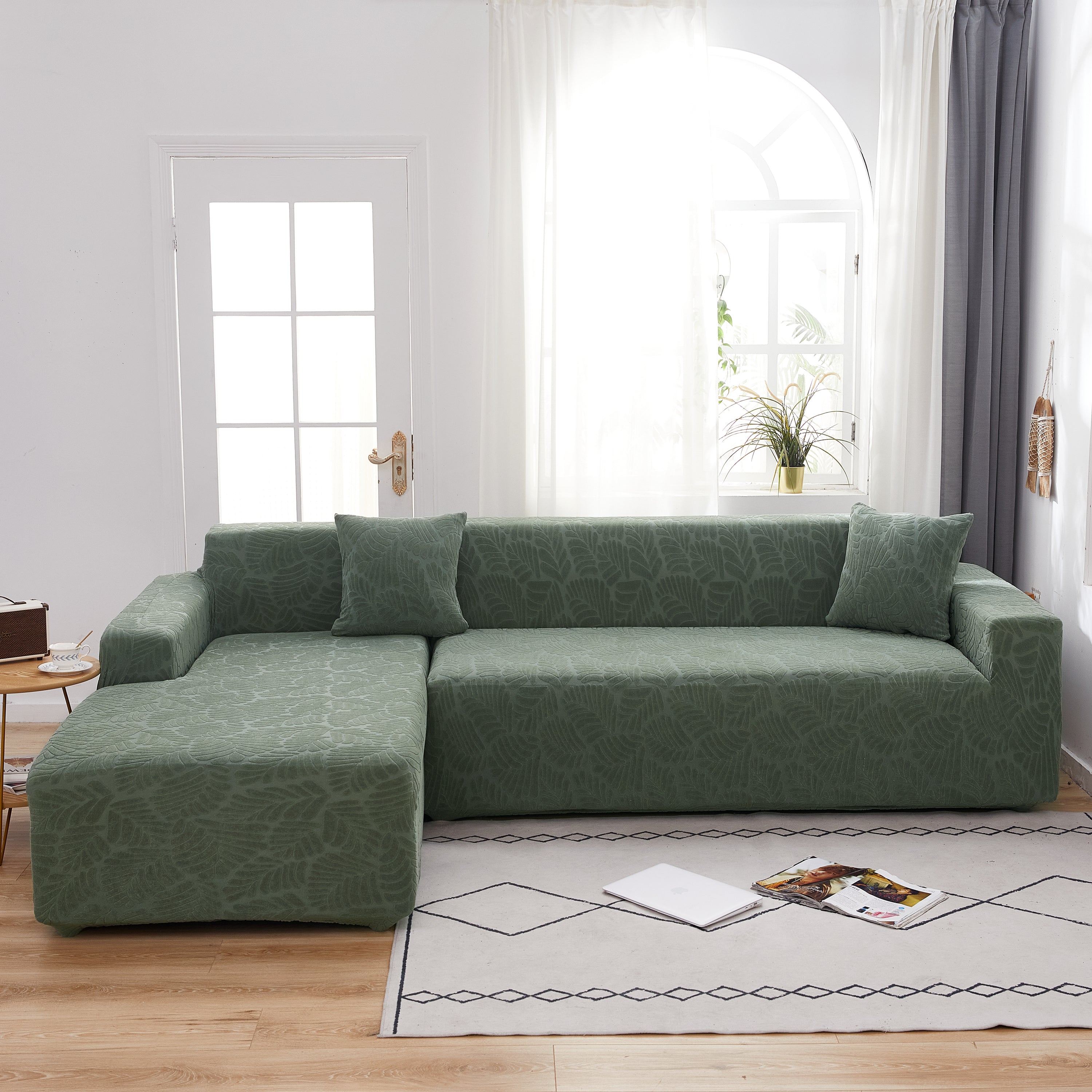 Stretch Couch Covers For 1/2/3/4/5 Seater L Shape Sofa Slipcovers With Elastic Bottom For Kids