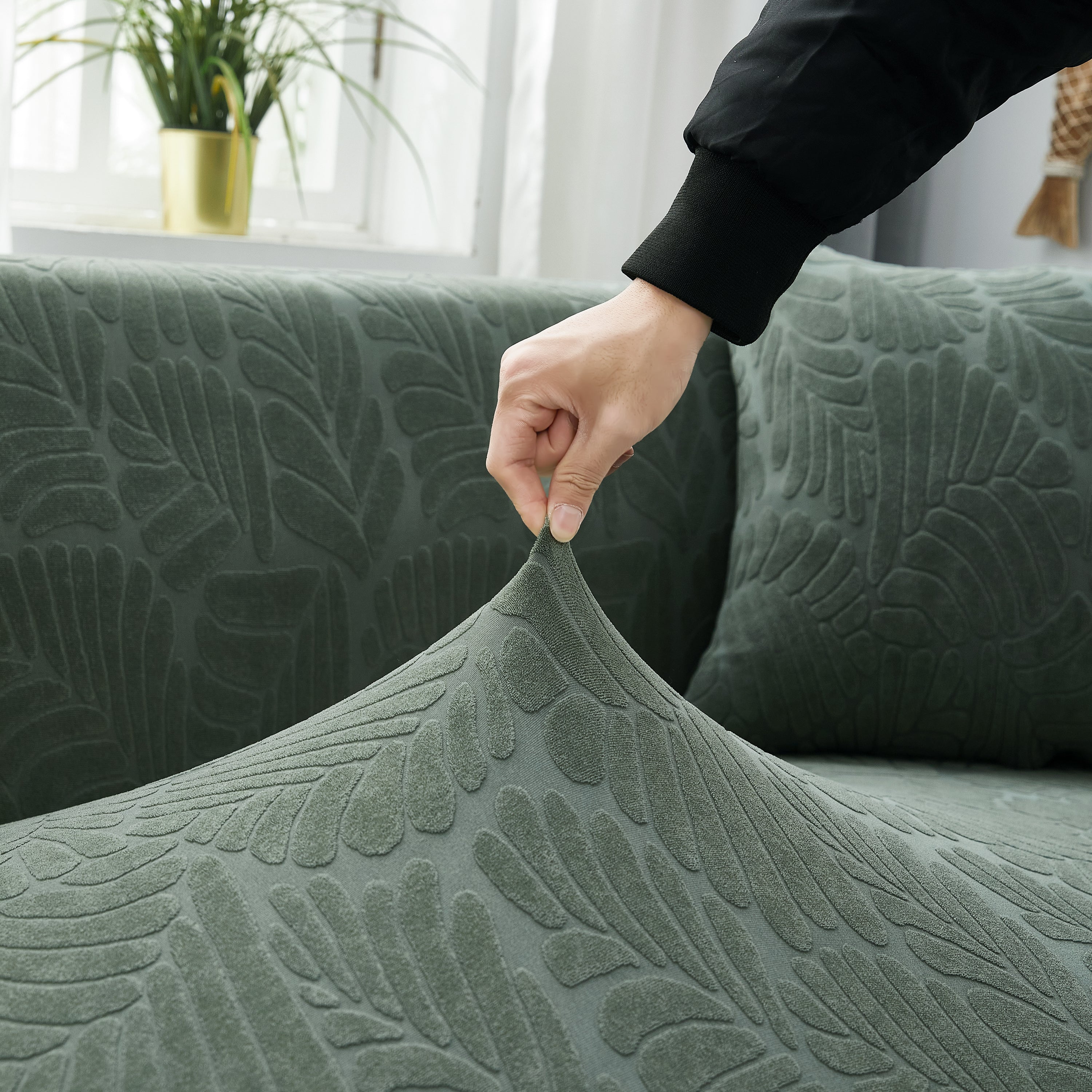 Stretch Couch Covers For 1/2/3/4/5 Seater L Shape Sofa Slipcovers With Elastic Bottom For Kids