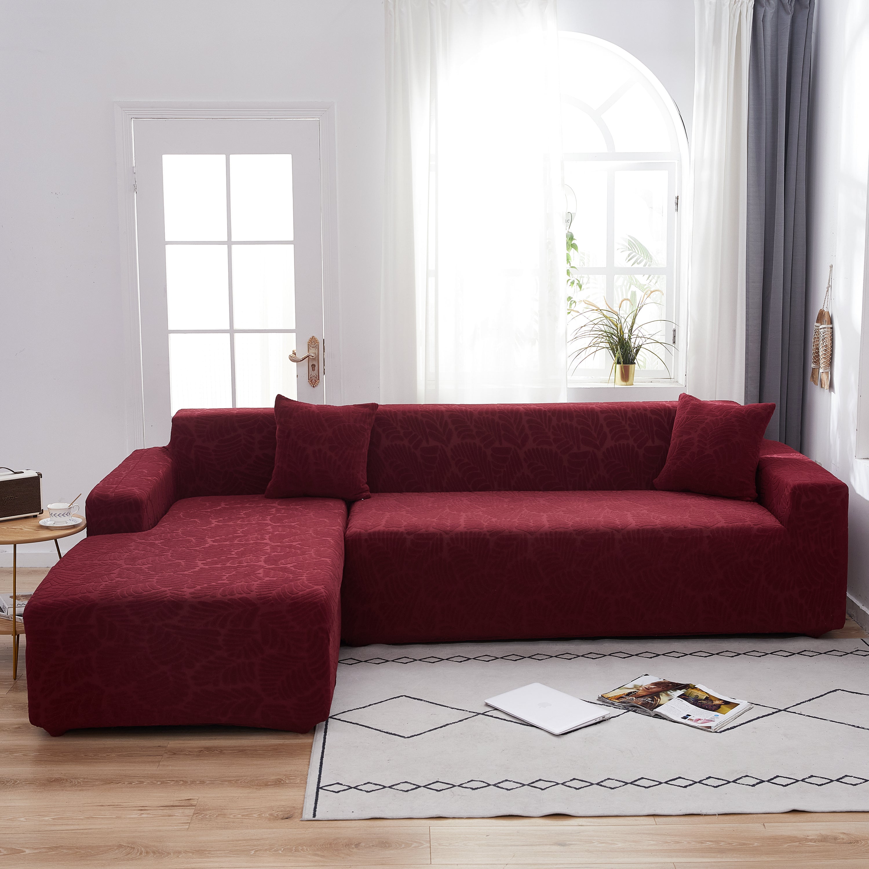 Stretch Couch Covers For 1/2/3/4/5 Seater L Shape Sofa Slipcovers With Elastic Bottom For Kids