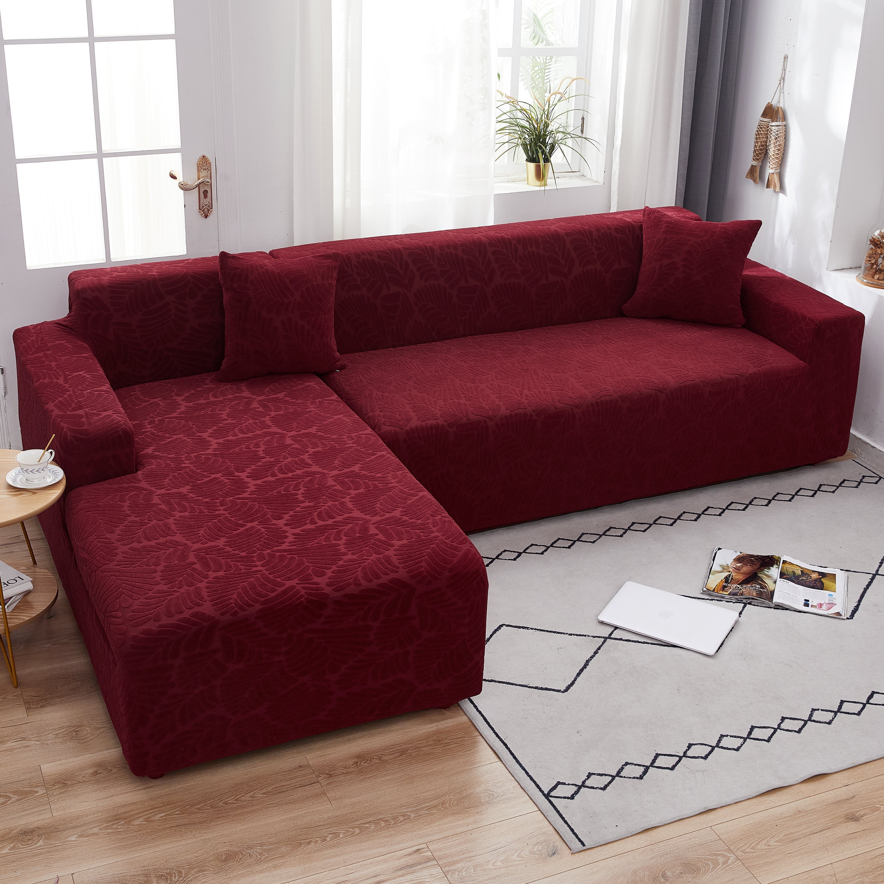 Stretch Couch Covers For 1/2/3/4/5 Seater L Shape Sofa Slipcovers With Elastic Bottom For Kids