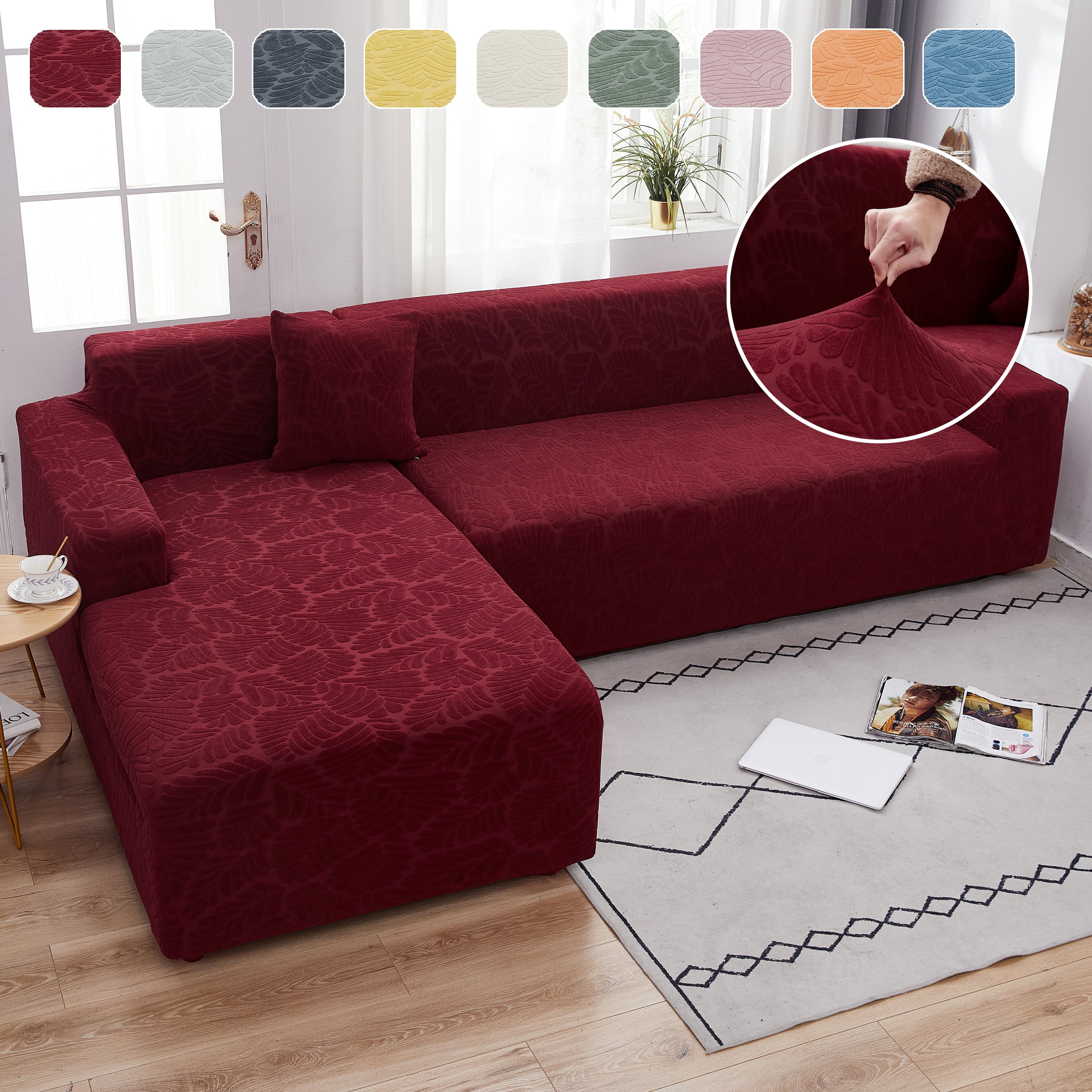 Stretch Couch Covers For 1/2/3/4/5 Seater L Shape Sofa Slipcovers With Elastic Bottom For Kids