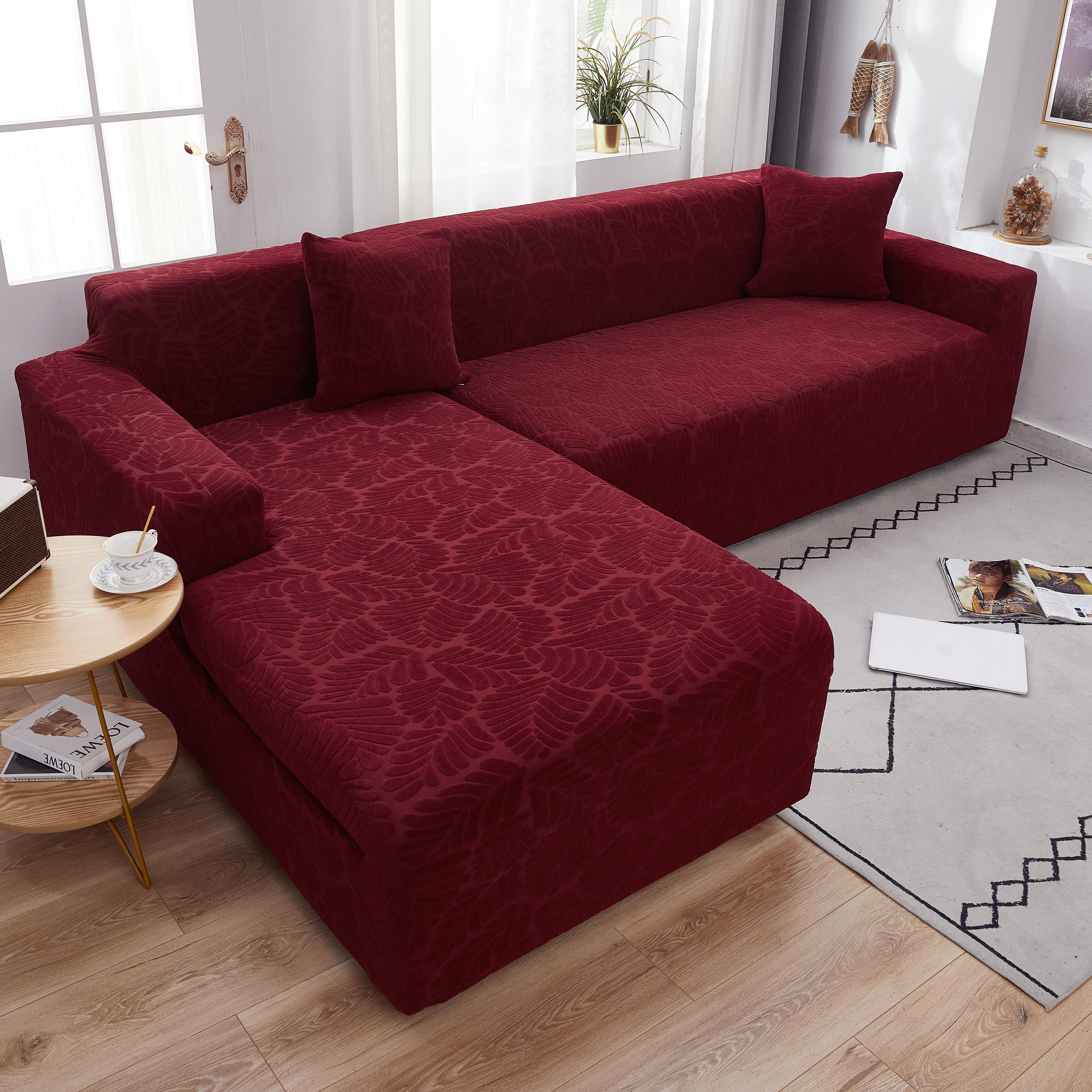 Stretch Couch Covers For 1/2/3/4/5 Seater L Shape Sofa Slipcovers With Elastic Bottom For Kids