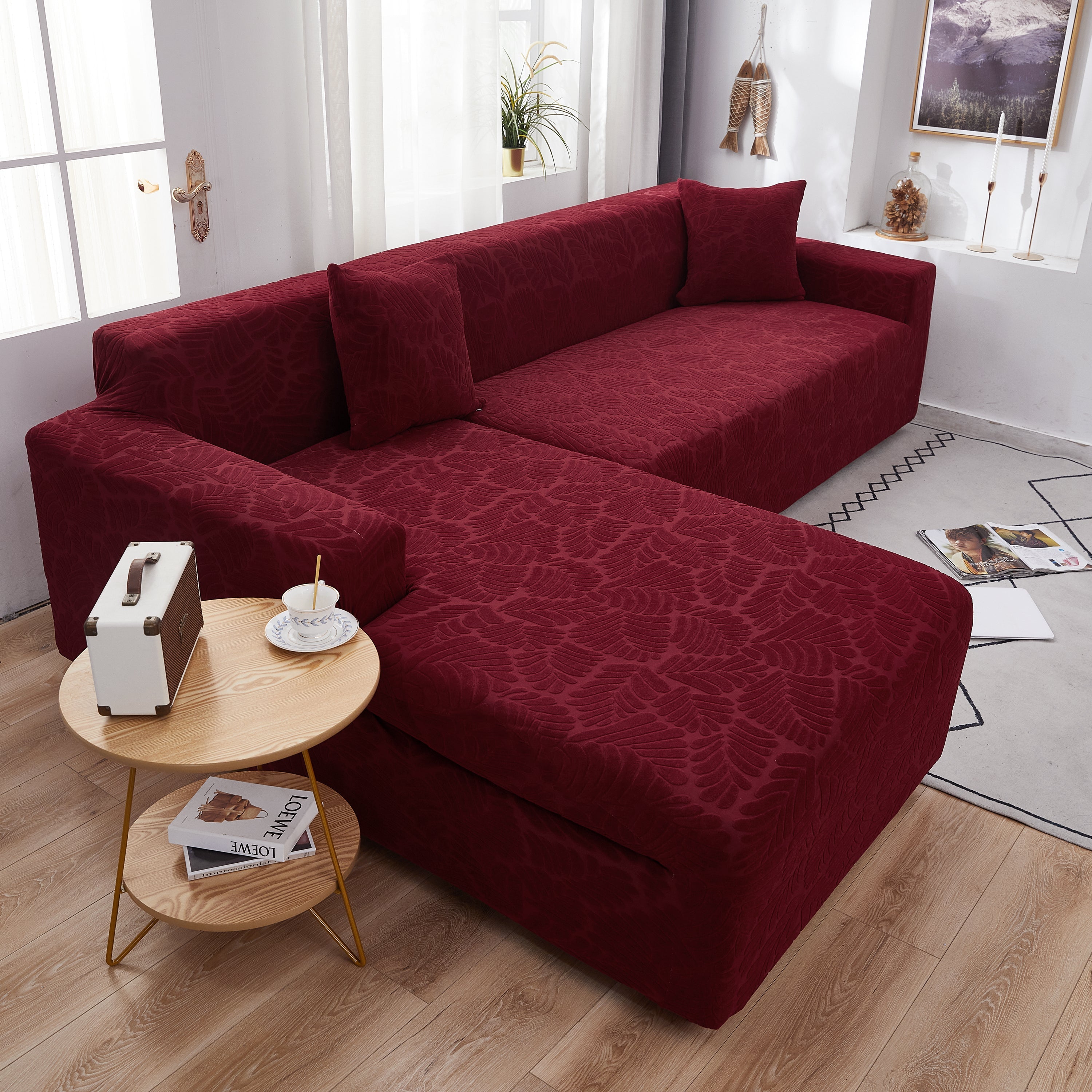 Stretch Couch Covers For 1/2/3/4/5 Seater L Shape Sofa Slipcovers With Elastic Bottom For Kids