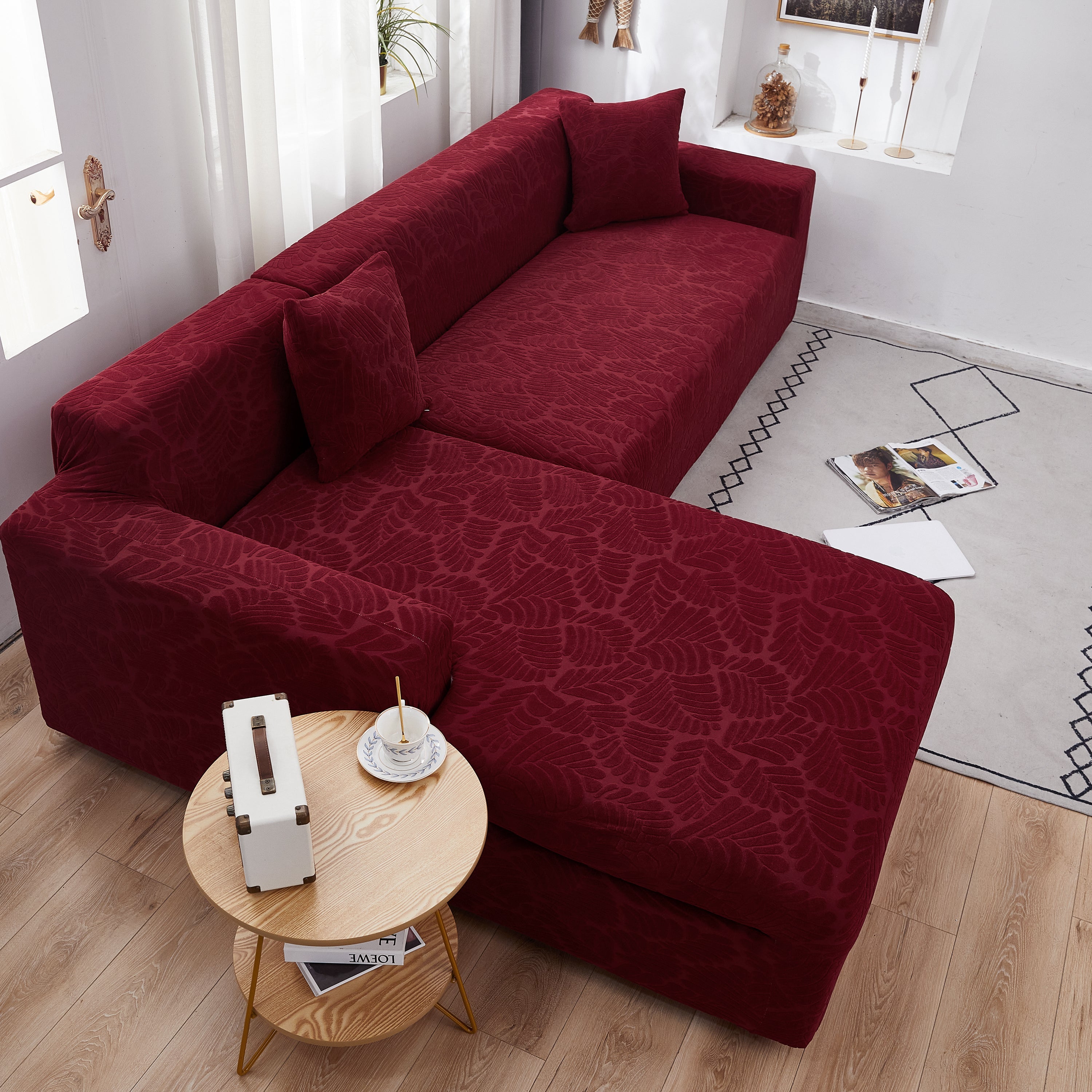 Stretch Couch Covers For 1/2/3/4/5 Seater L Shape Sofa Slipcovers With Elastic Bottom For Kids