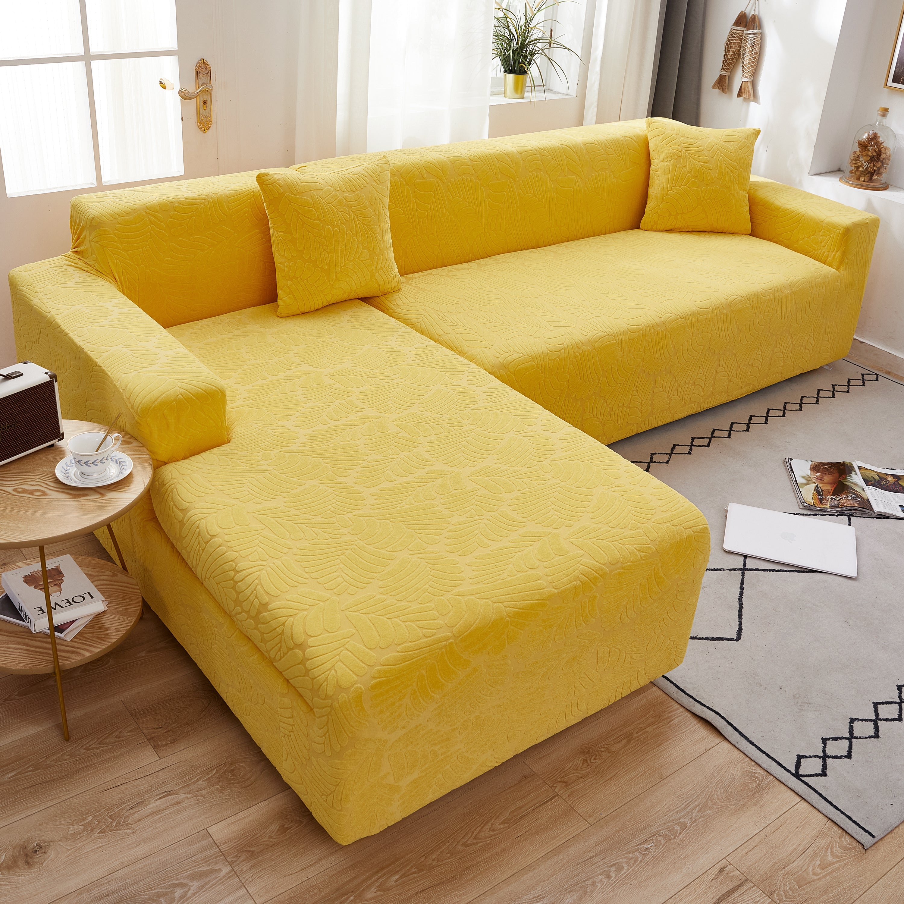 Stretch Couch Covers For 1/2/3/4/5 Seater L Shape Sofa Slipcovers With Elastic Bottom For Kids