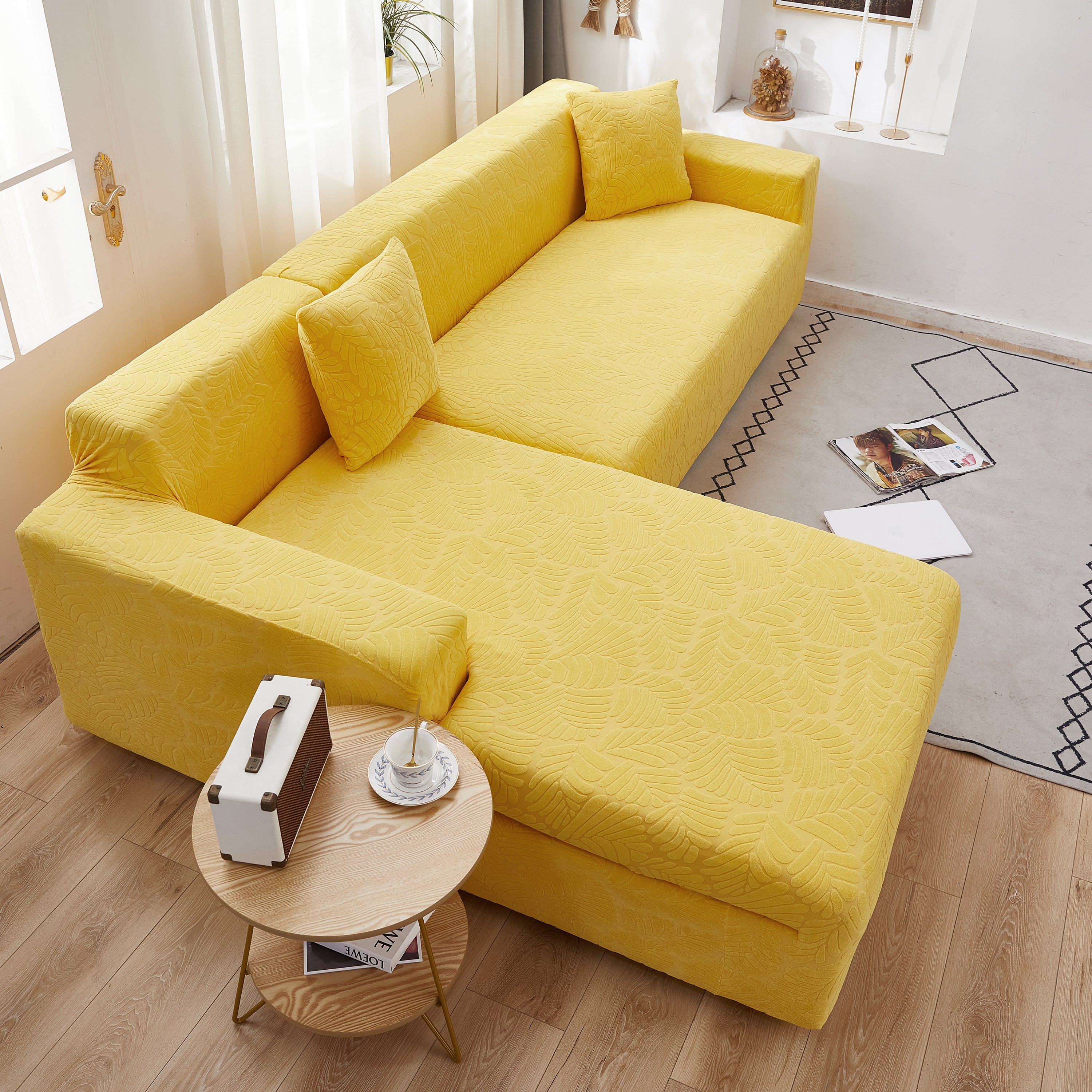 Stretch Couch Covers For 1/2/3/4/5 Seater L Shape Sofa Slipcovers With Elastic Bottom For Kids