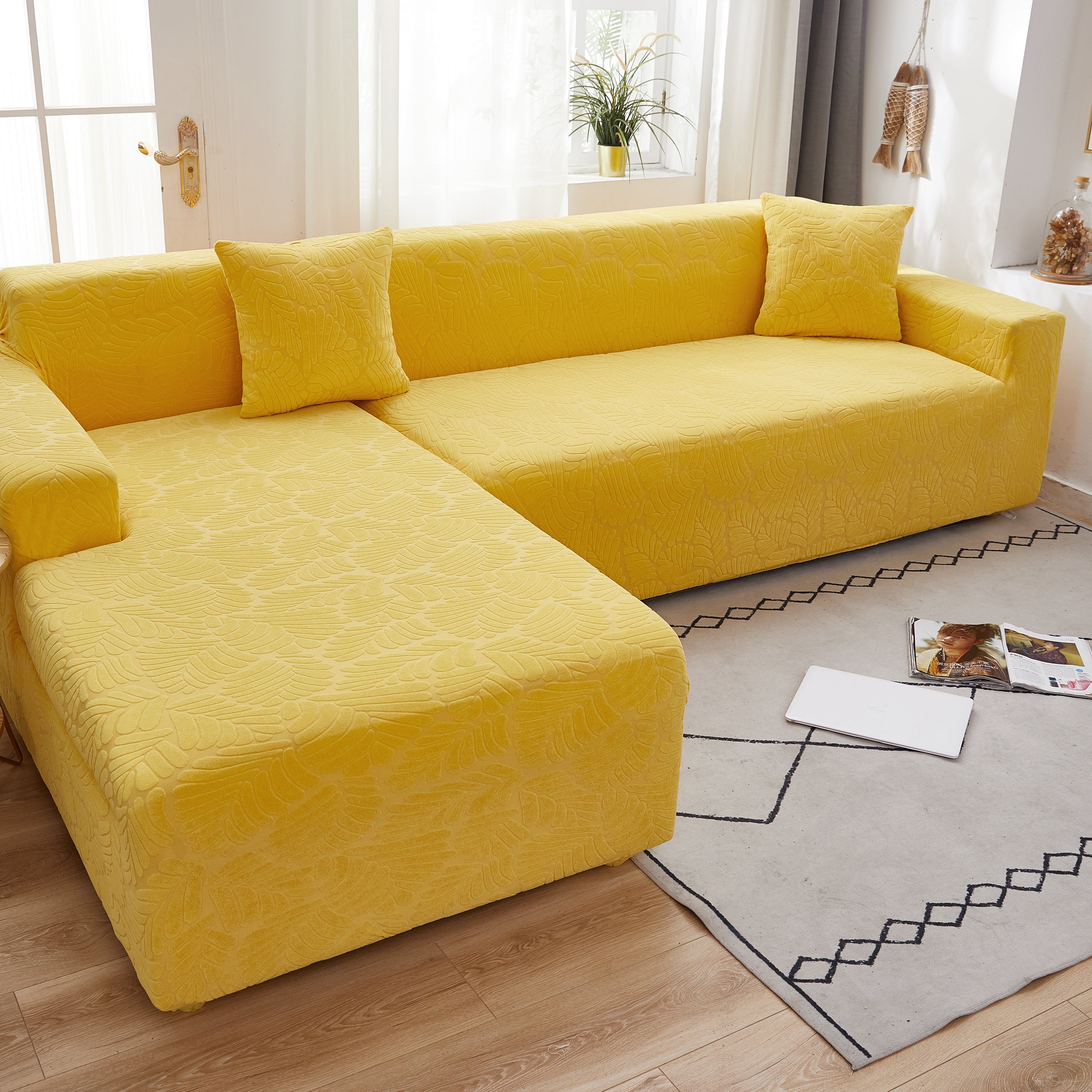 Stretch Couch Covers For 1/2/3/4/5 Seater L Shape Sofa Slipcovers With Elastic Bottom For Kids