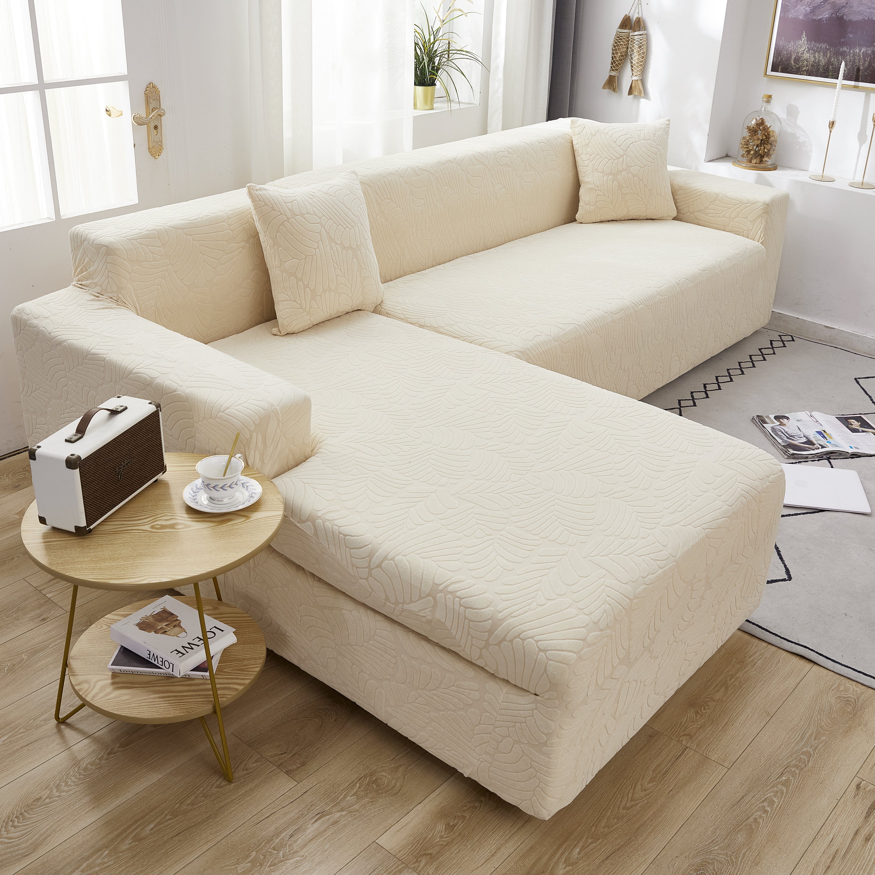 Stretch Couch Covers For 1/2/3/4/5 Seater L Shape Sofa Slipcovers With Elastic Bottom For Kids