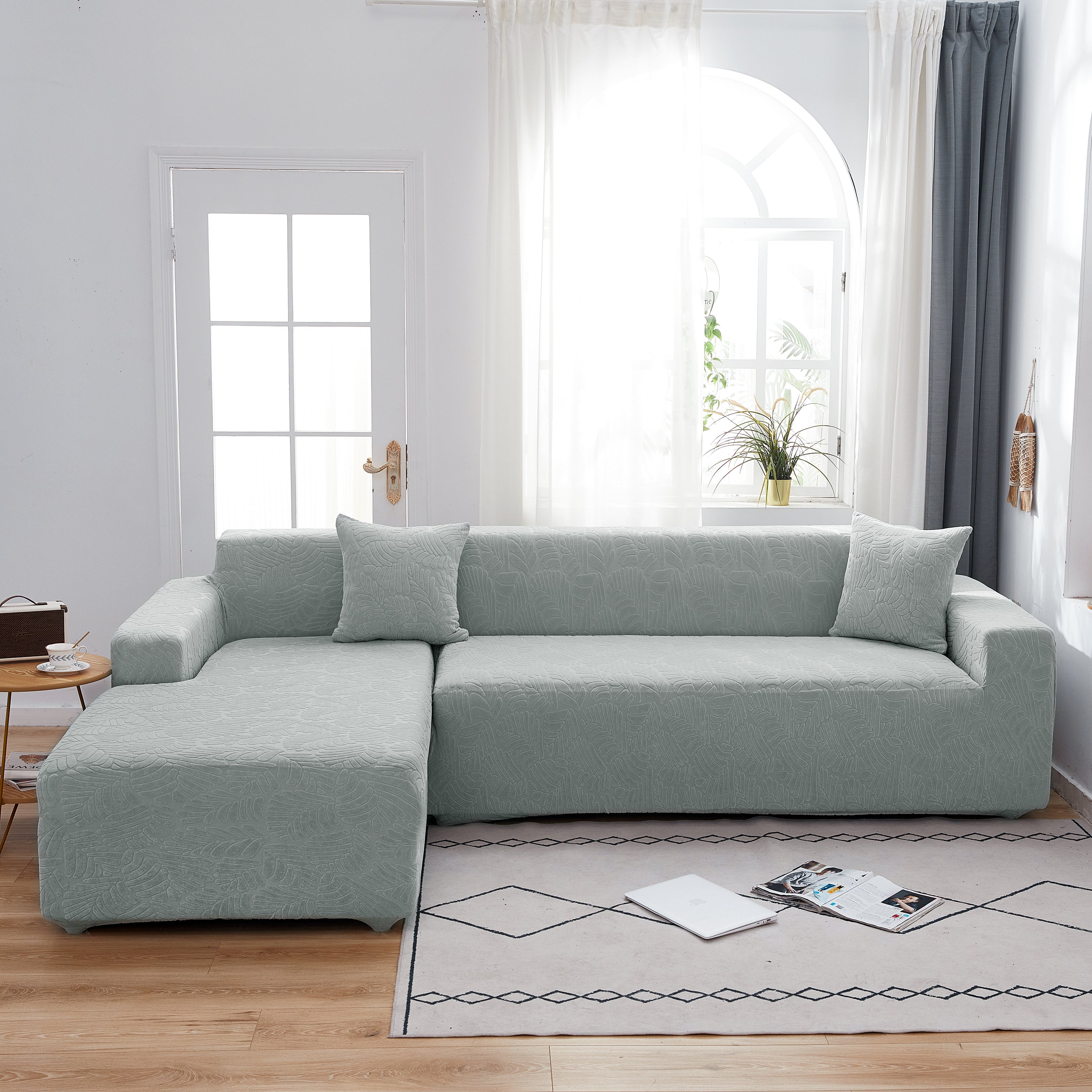 Stretch Couch Covers For 1/2/3/4/5 Seater L Shape Sofa Slipcovers With Elastic Bottom For Kids