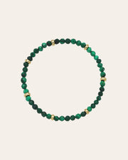 14k Gold Malachite Segment Bead Bracelet