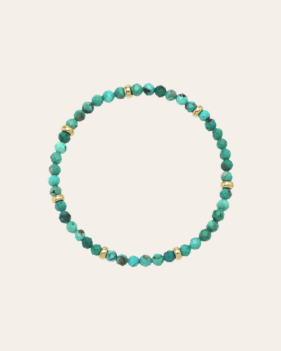 14k Gold Turquoise Segment Bead Bracelet