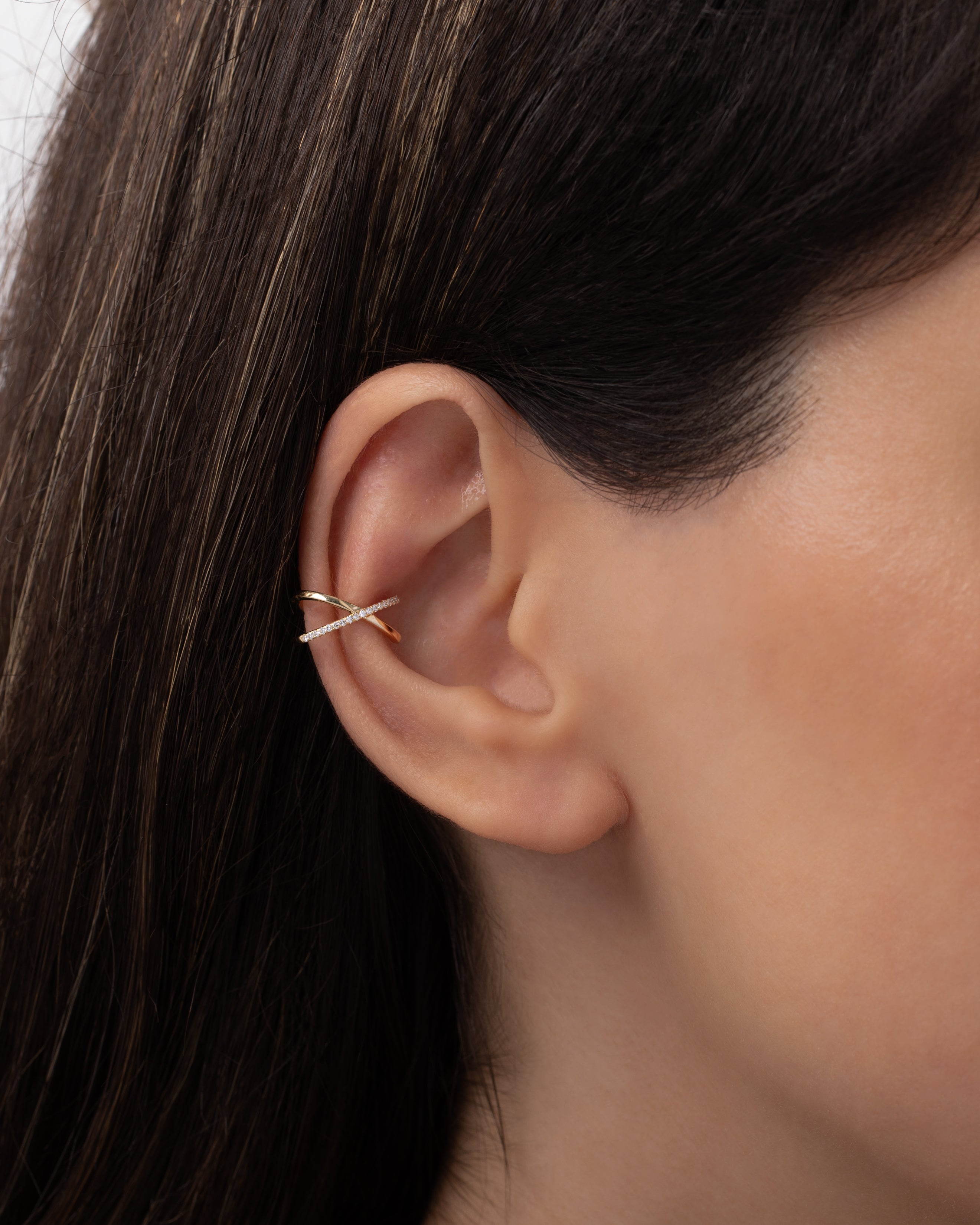 Zoe Lev Diamond X Ear Cuff