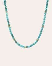 14k Gold Turquoise Segment Bead Necklace