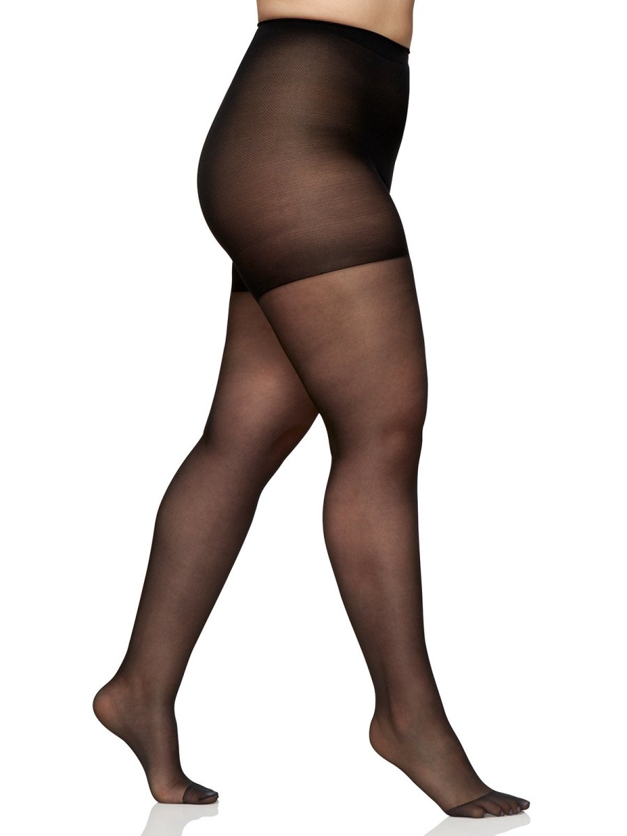 Queen Silky Sheer Extra Wear Control Top Pantyhose With Reinforced Toe