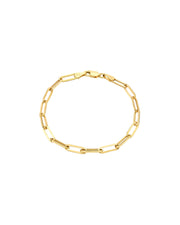 14k Gold Large Paper Clip Chain Bracelet