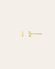 14k Gold Mini Bar Stud Earrings