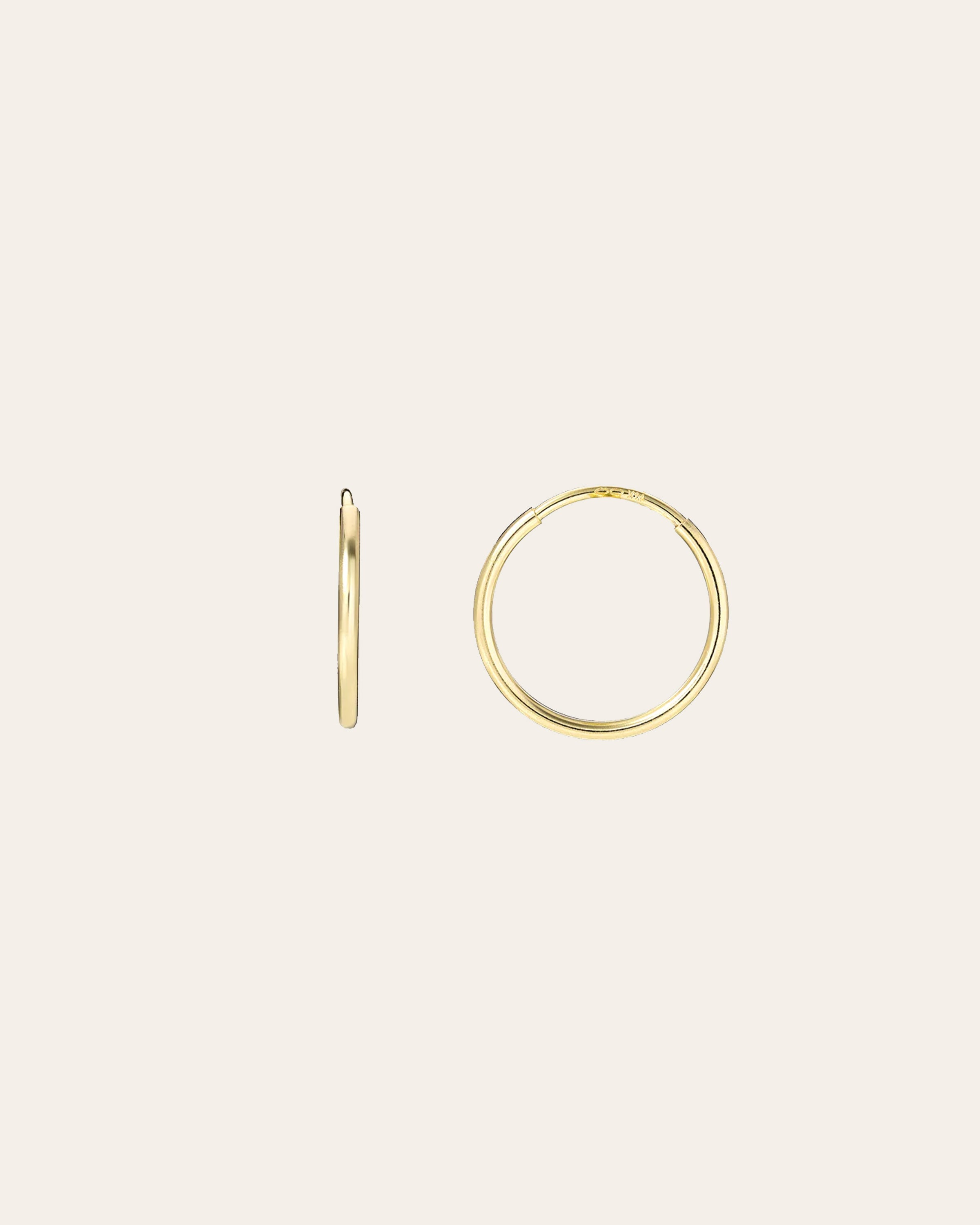14k Gold Mini Thread Hoop Earrings