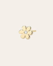 Zoe Lev Tiny Flower with Diamond Stud Earring