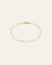 14k Gold Paper Clip Chain Bracelet