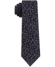 Calvin Klein Mens Black Scattered Dashes Skinny Neck Tie