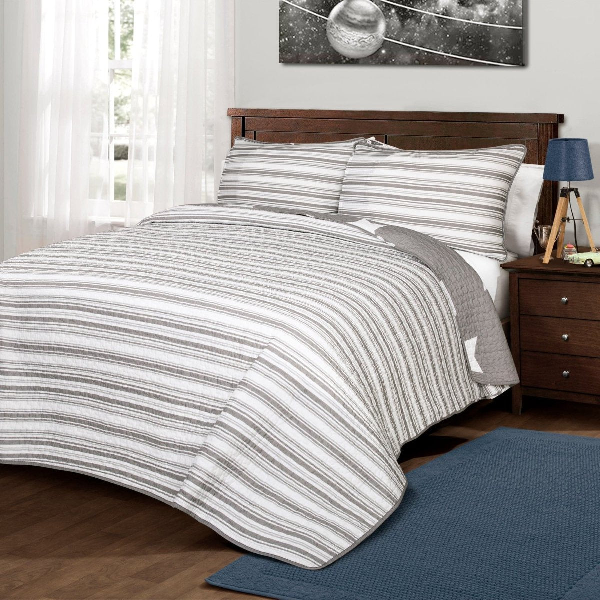 Star Reversible 2 Piece Quilt Set Twin Size