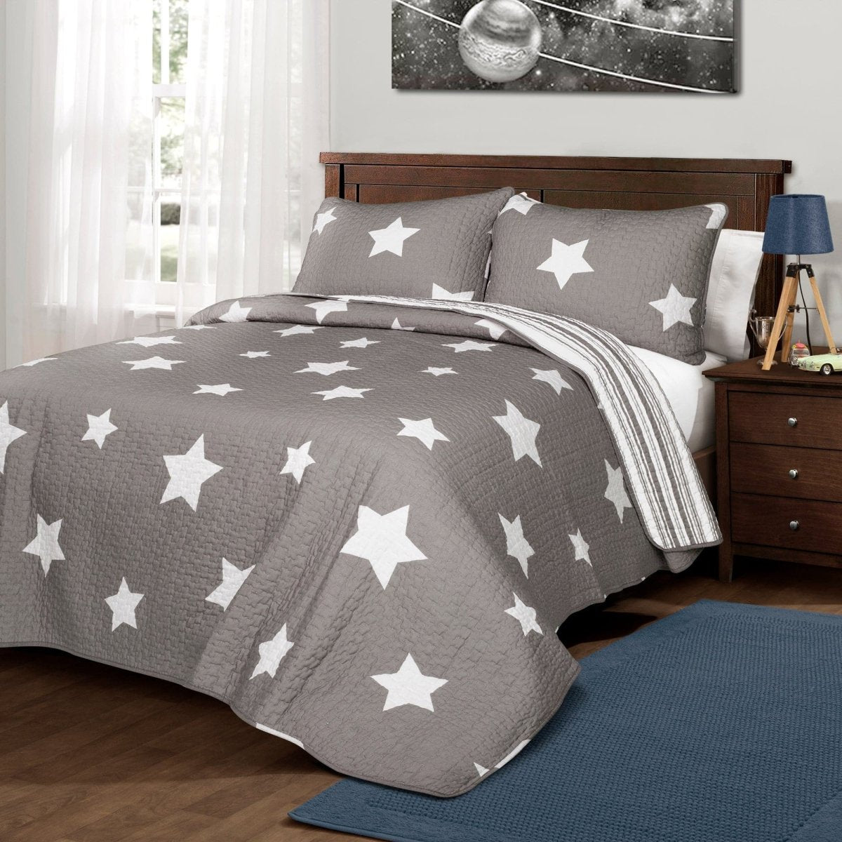 Star Reversible 3 Piece Quilt Set