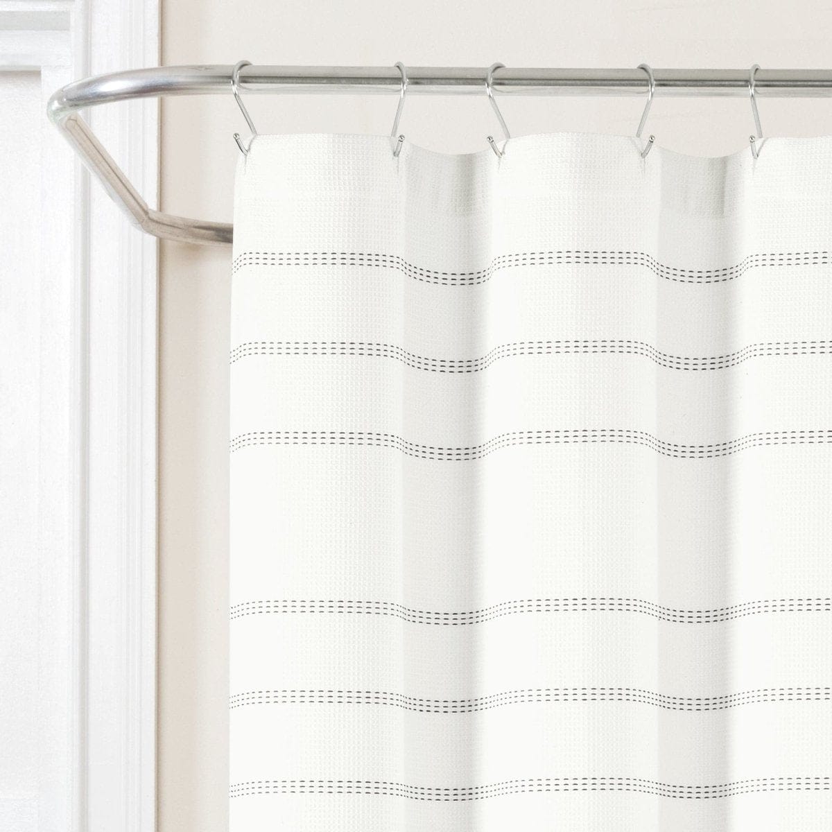 Modern Galaxy Waffle Woven Cotton Blend Shower Curtain