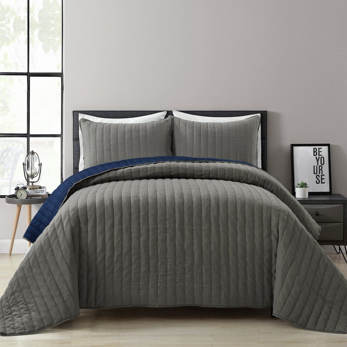 Soft Stripe All Season Quilt/coverlet Set