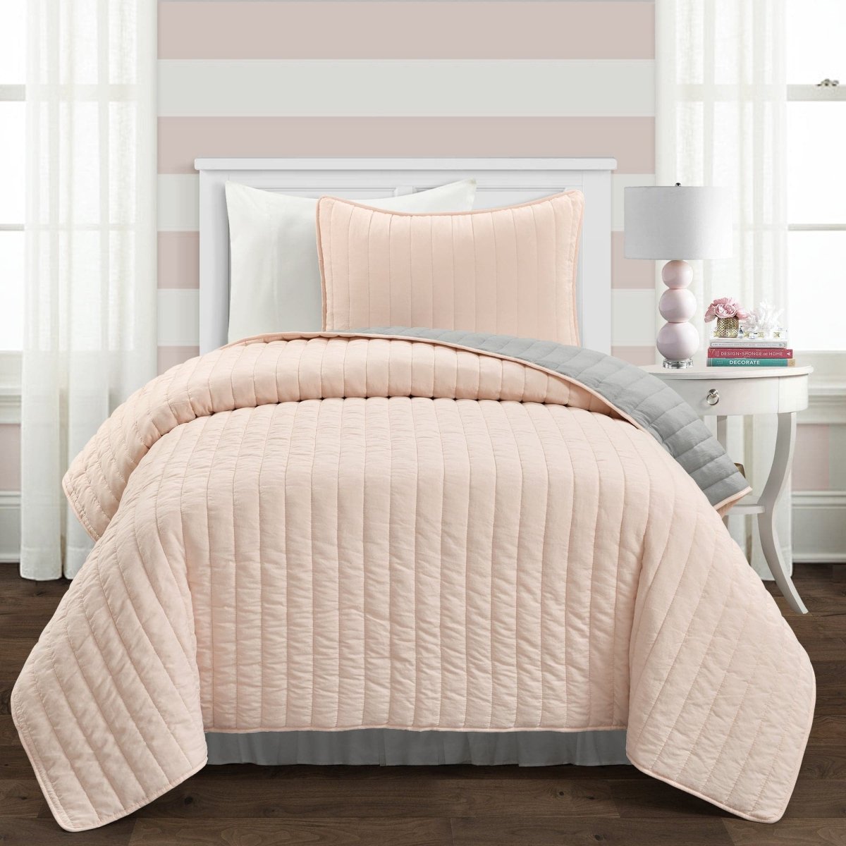 Soft Stripe All Season Quilt/coverlet Set
