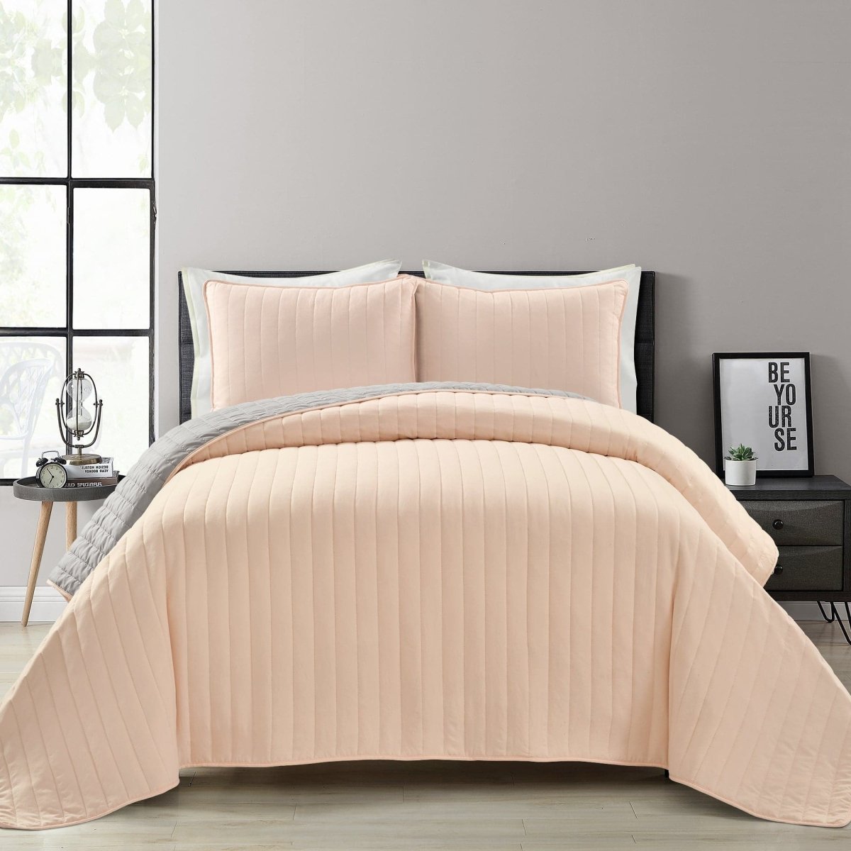 Soft Stripe All Season Quilt/coverlet Set