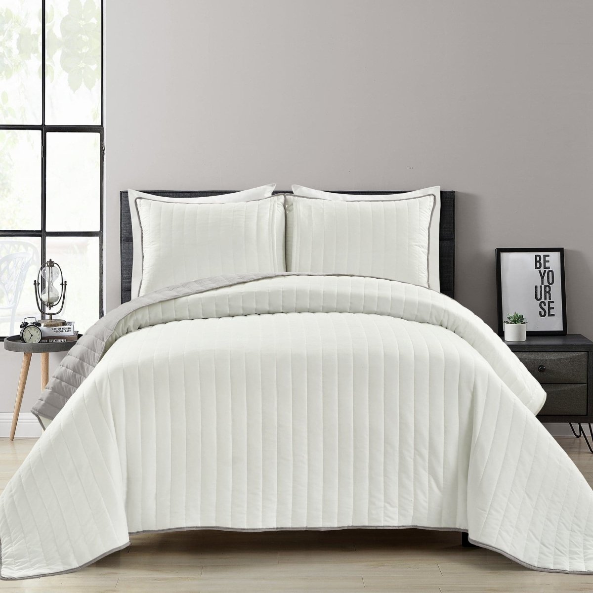 Soft Stripe All Season Quilt/coverlet Set