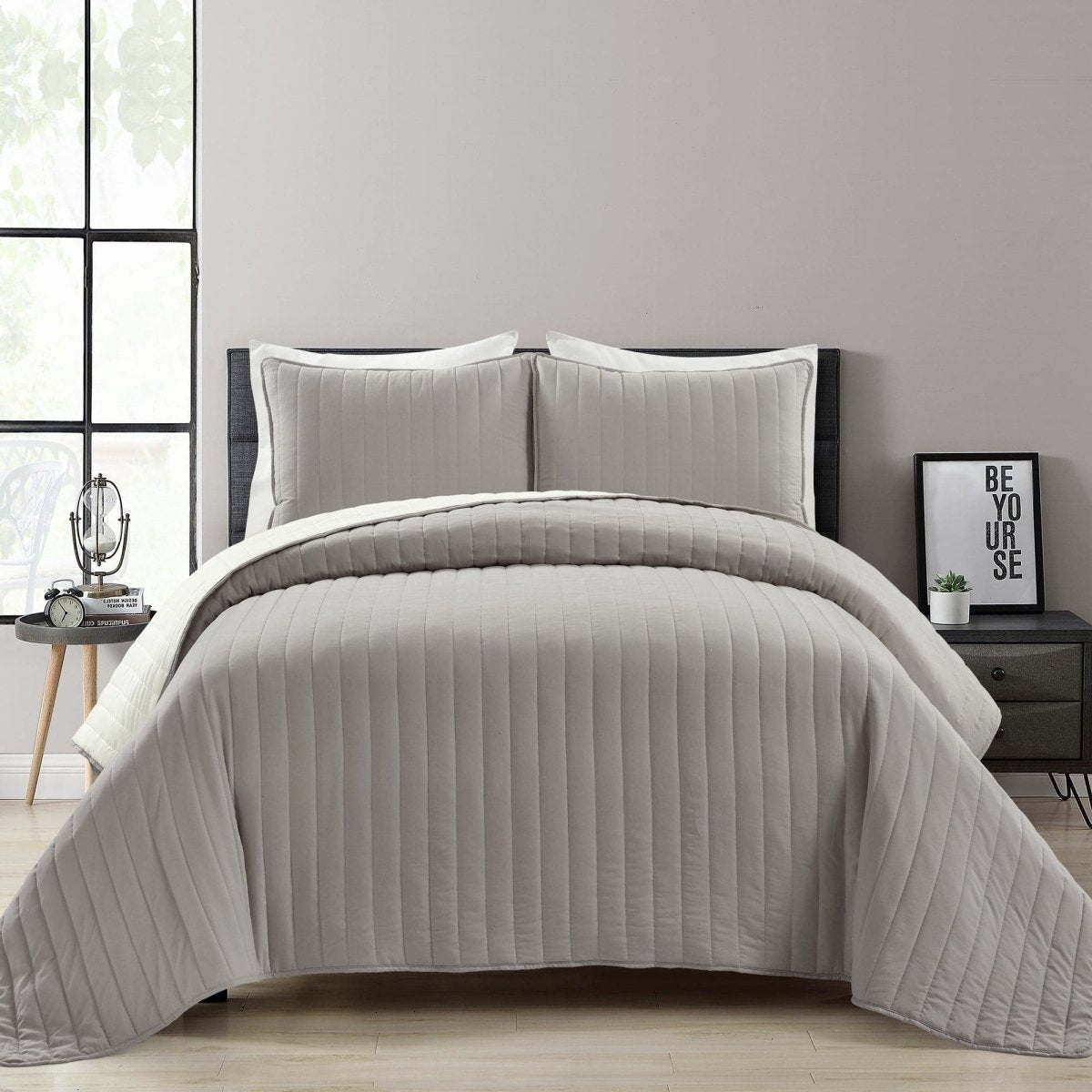 Soft Stripe All Season Quilt/coverlet Set