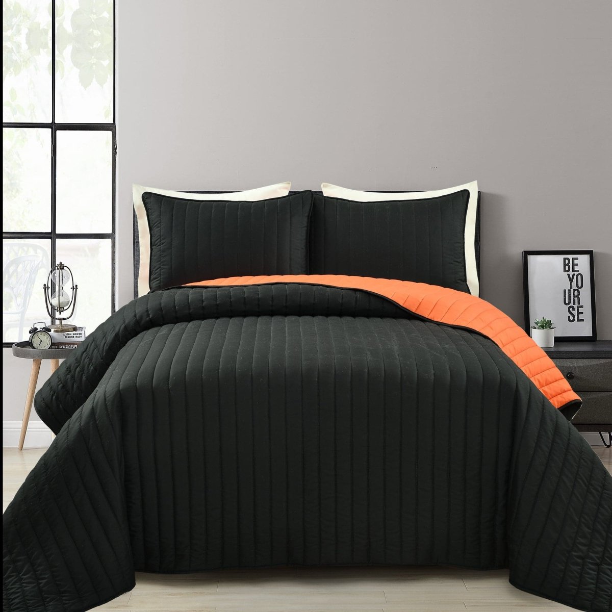Soft Stripe All Season Quilt/coverlet Set