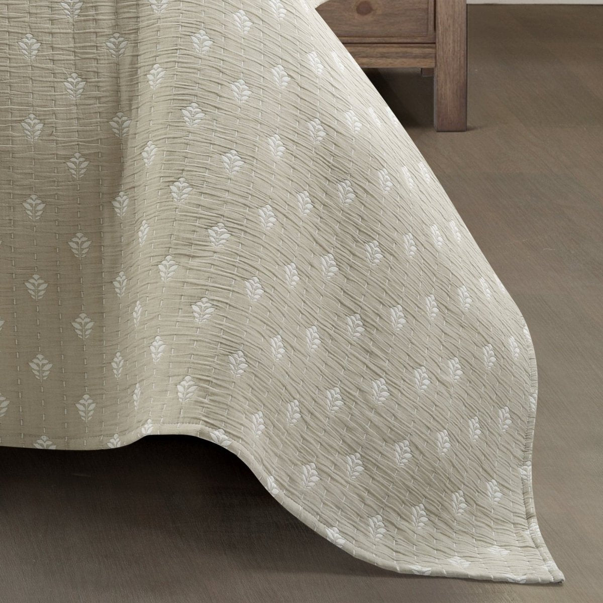 Hygge Kantha Pick Stitch Yarn Dyed Cotton Jacquard Quilt/coverlet Set