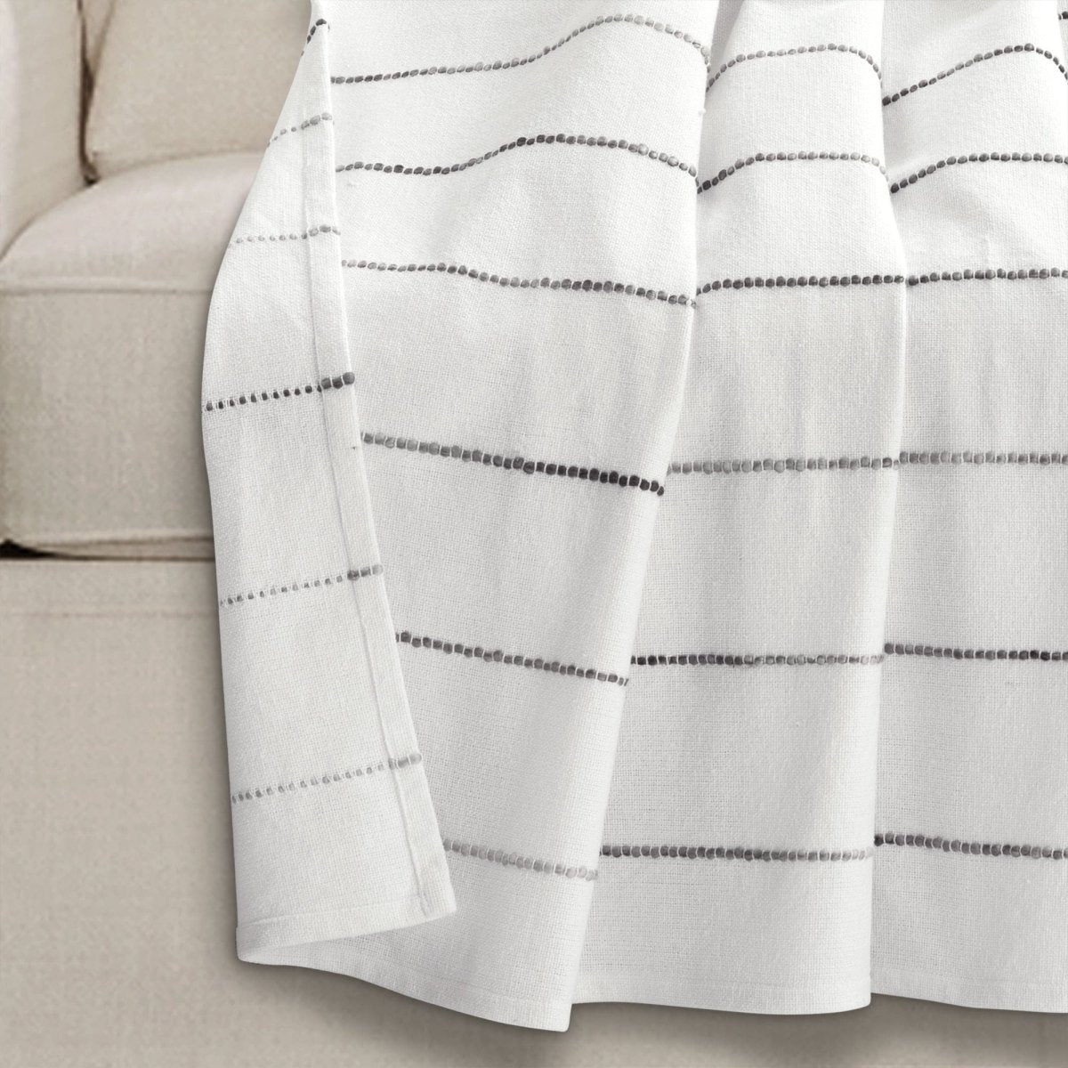 Ombre Stripe Yarn Dyed Recycled Cotton Blend Throw